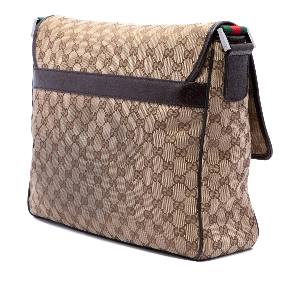 Gucci GG Canvas Web Flap Messenger Bag