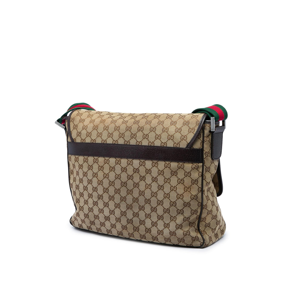 Gucci GG Canvas Web Flap Messenger Bag