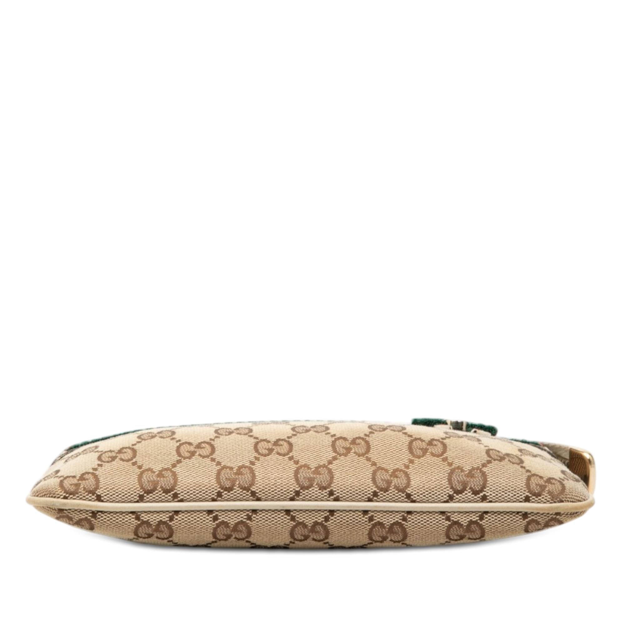 Gucci GG Canvas Web Mayfair Wristlet Clutch