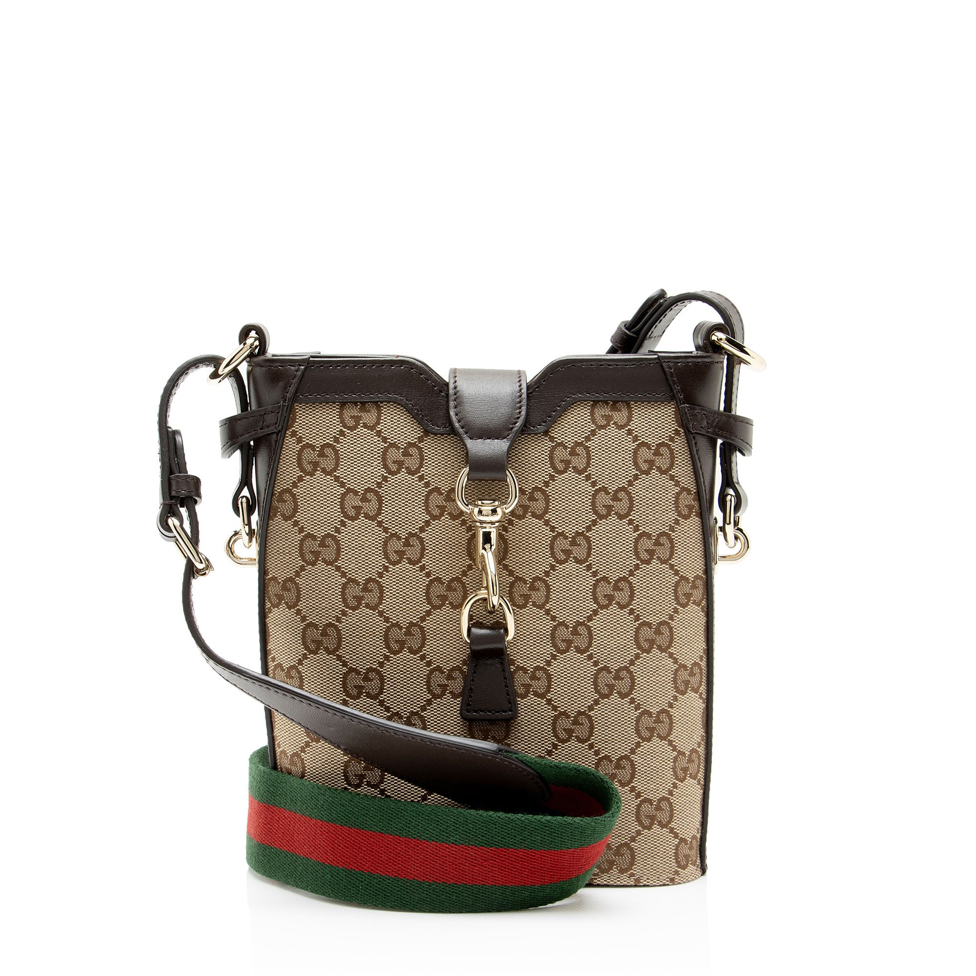 Gucci GG Canvas Web Mini Bucket Bag