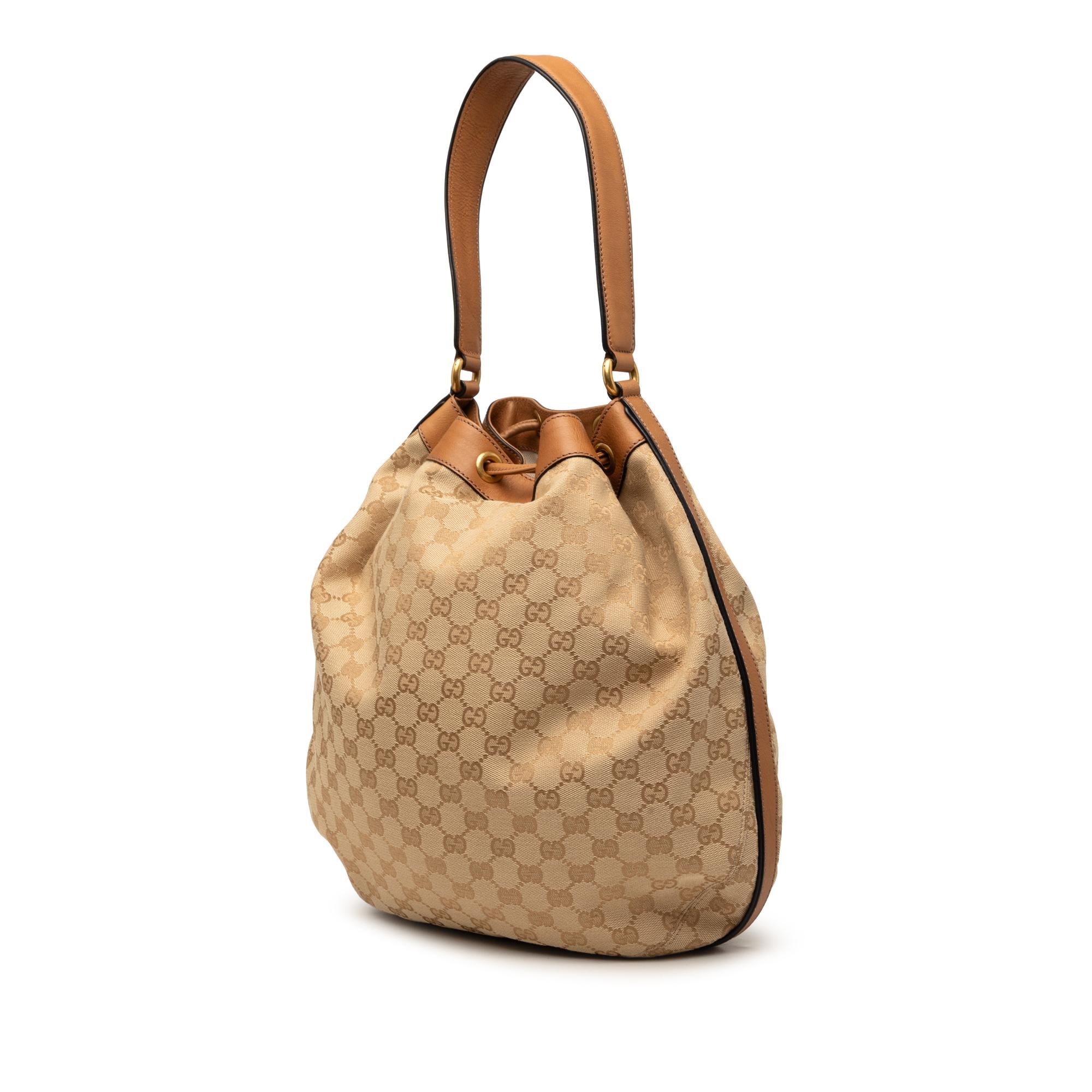 Gucci GG Canvas Web Rania Drawstring Hobo