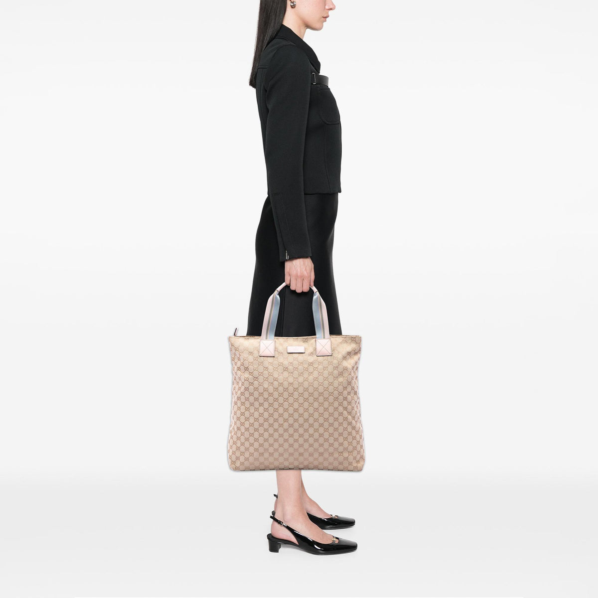 Gucci GG Canvas Web Vertical Tote