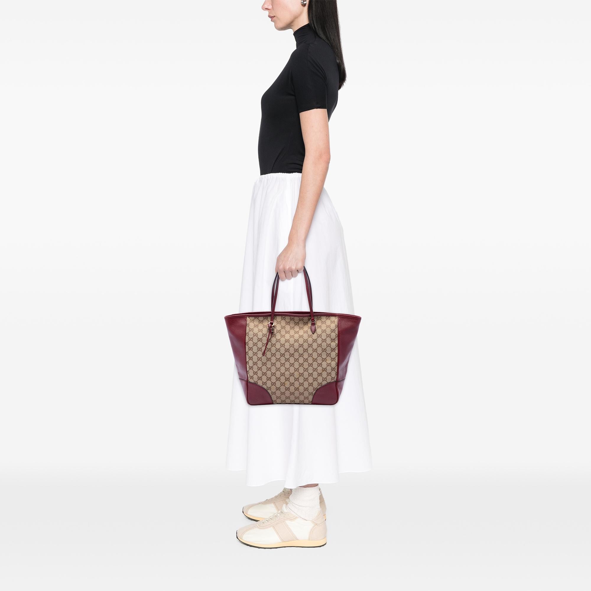 Gucci GG Canvas and Calfskin Bree Tote