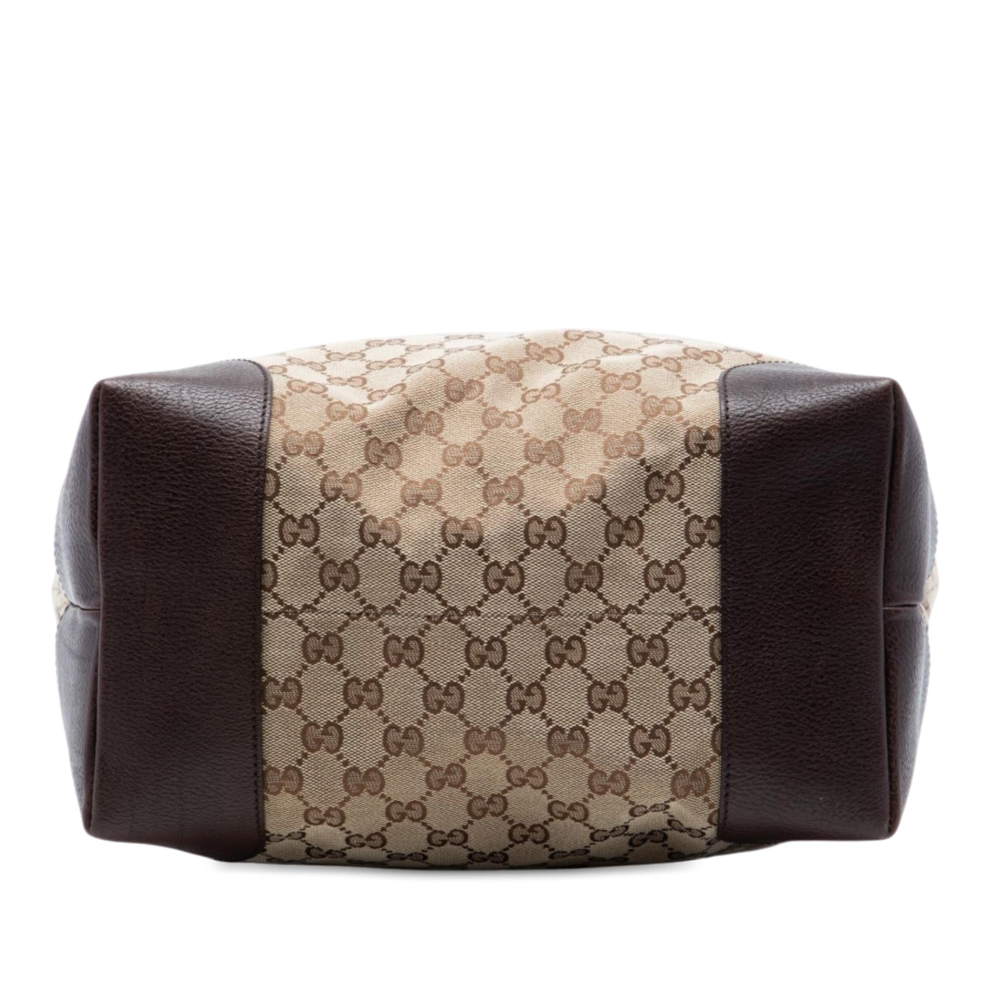 Gucci GG Canvas and Crocodile Embossed Calfskin Secret Handbag