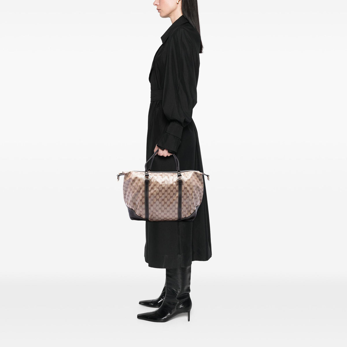 Gucci GG Crystal Horsebit Nail Boston Bag