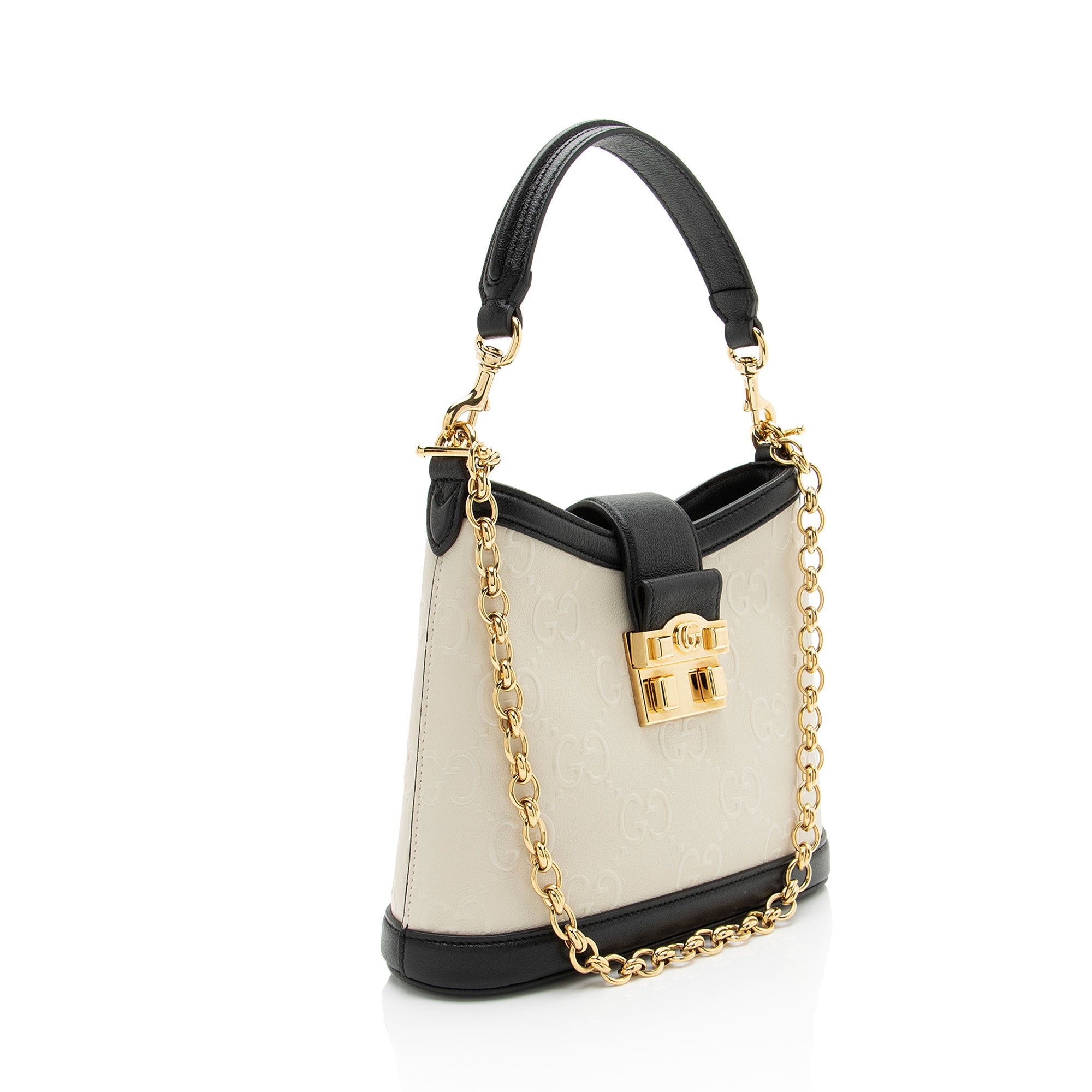 Gucci GG Debossed Leather Wonka Chain Shoulder Bag