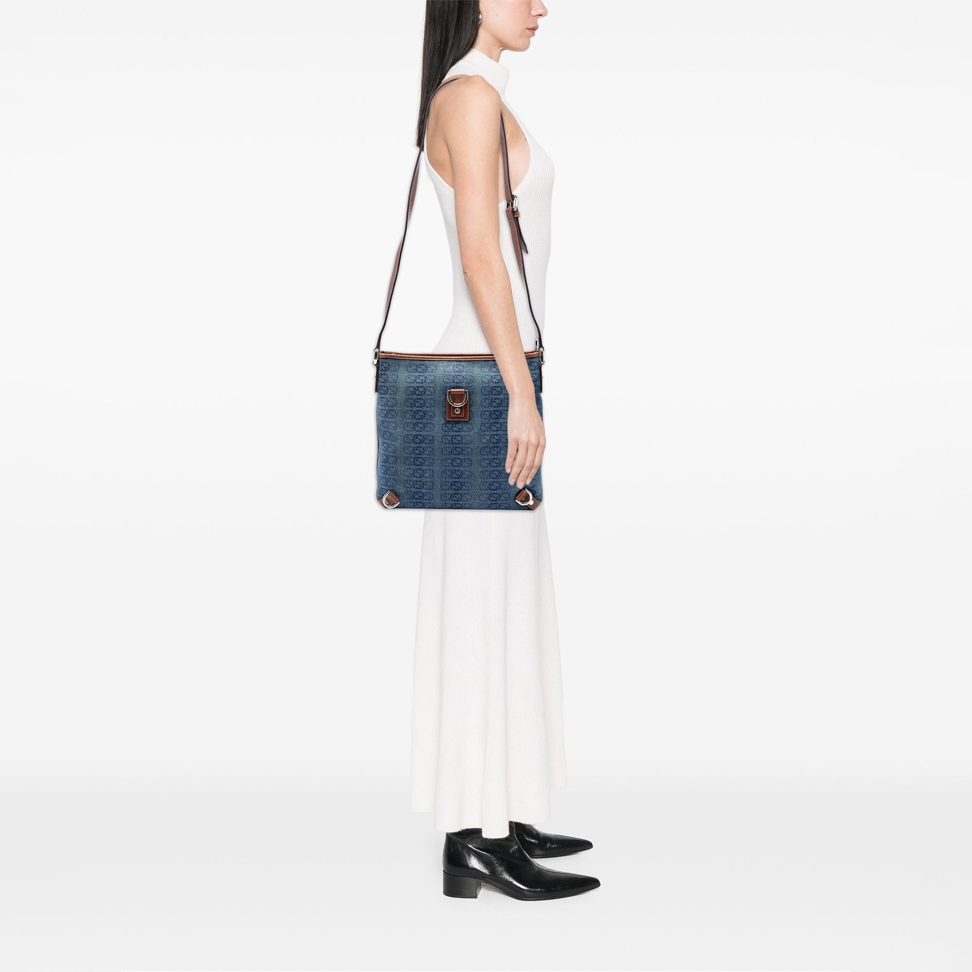 Gucci GG Denim Abbey D Ring Crossbody