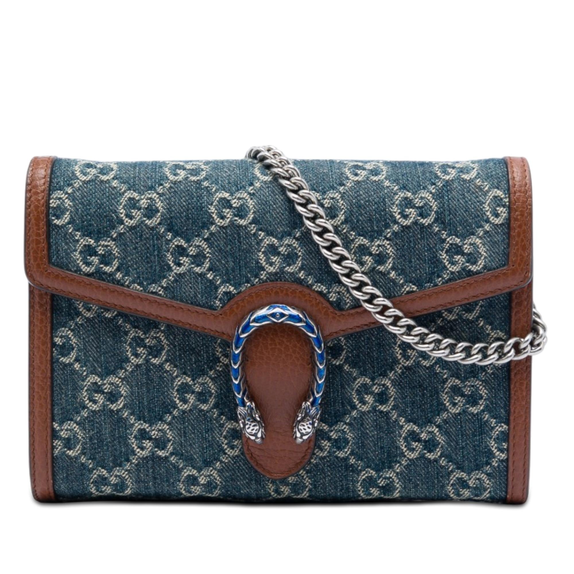 Gucci GG Denim Dionysus Wallet on Chain