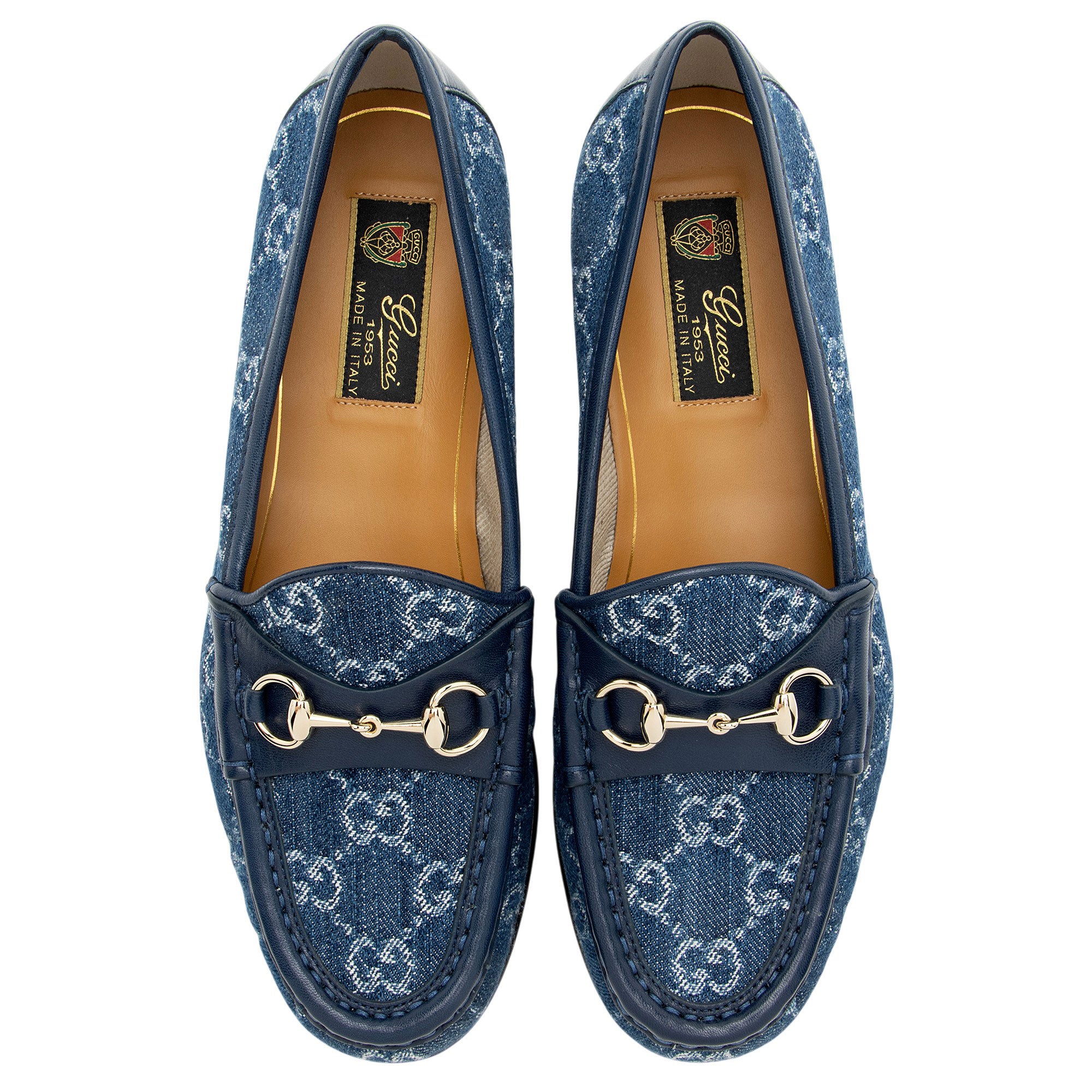 Gucci GG Denim Horsebit 1953 Loafers - Size 8 / 38