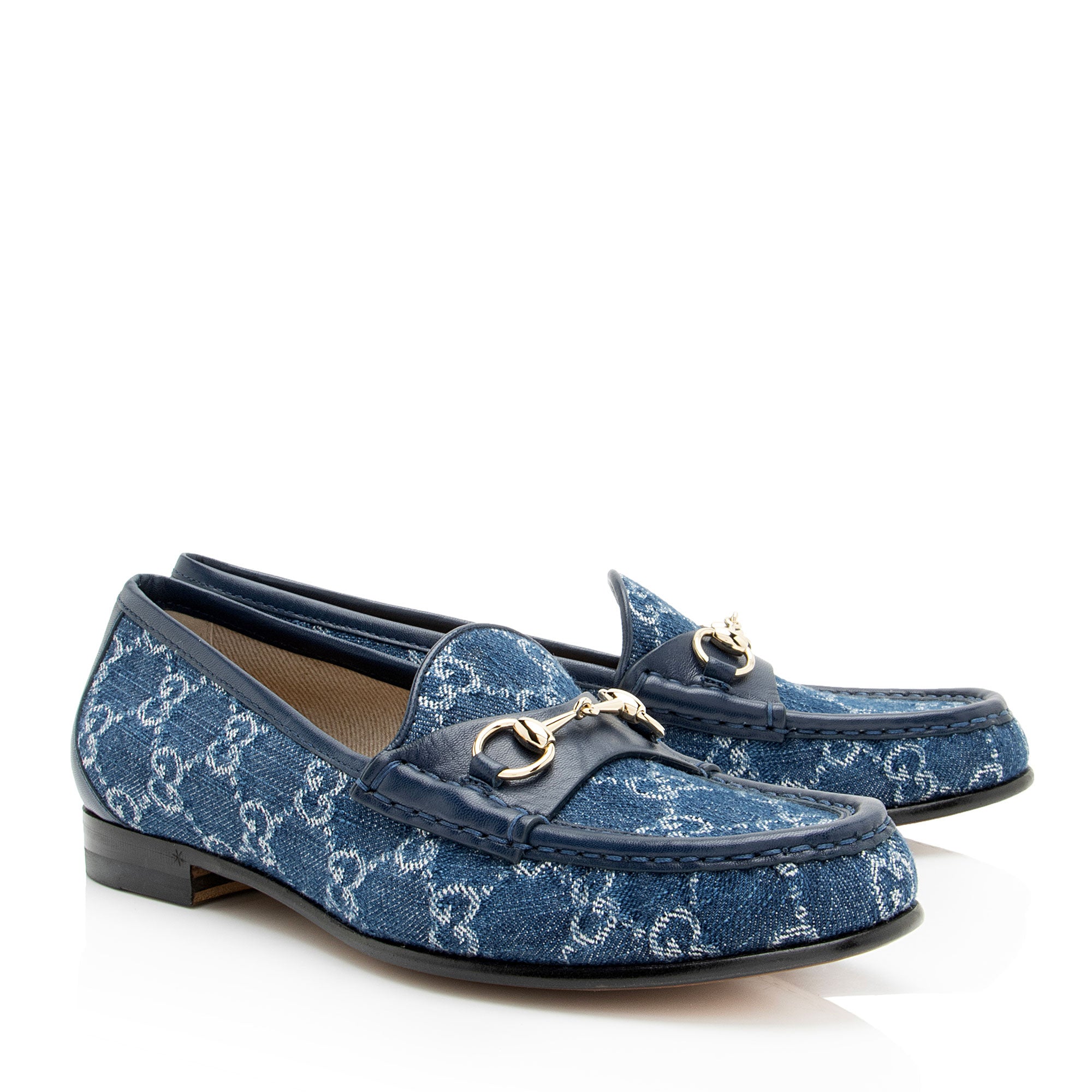 Gucci GG Denim Horsebit 1953 Loafers - Size 8 / 38