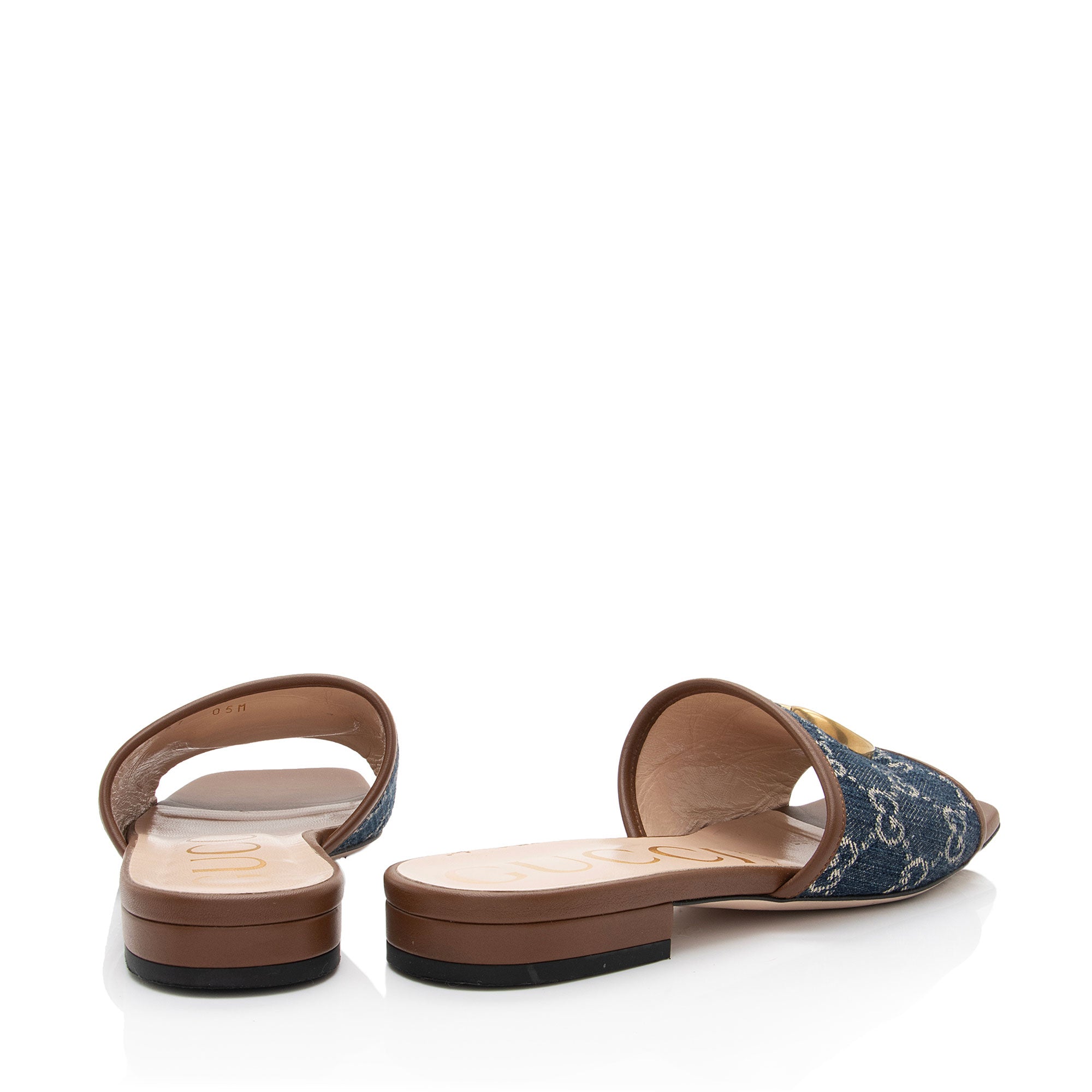 Gucci GG Denim Jolie Slide Sandals - Size 7 / 37 (SHF-VCquA2)