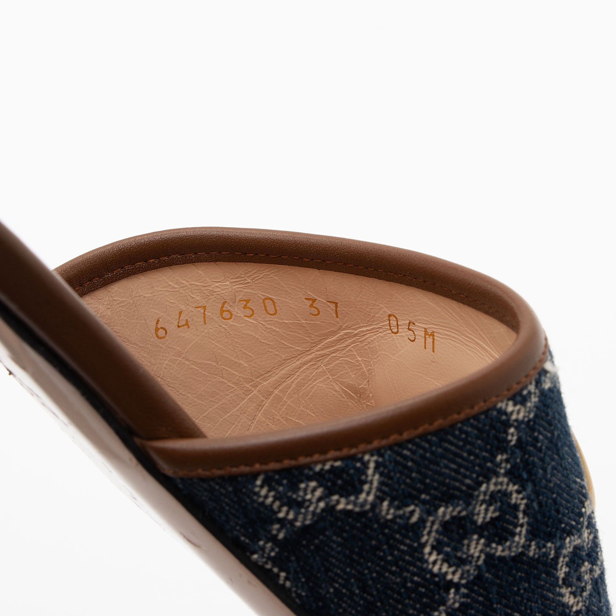 Gucci GG Denim Jolie Slide Sandals - Size 7 / 37 (SHF-VCquA2)