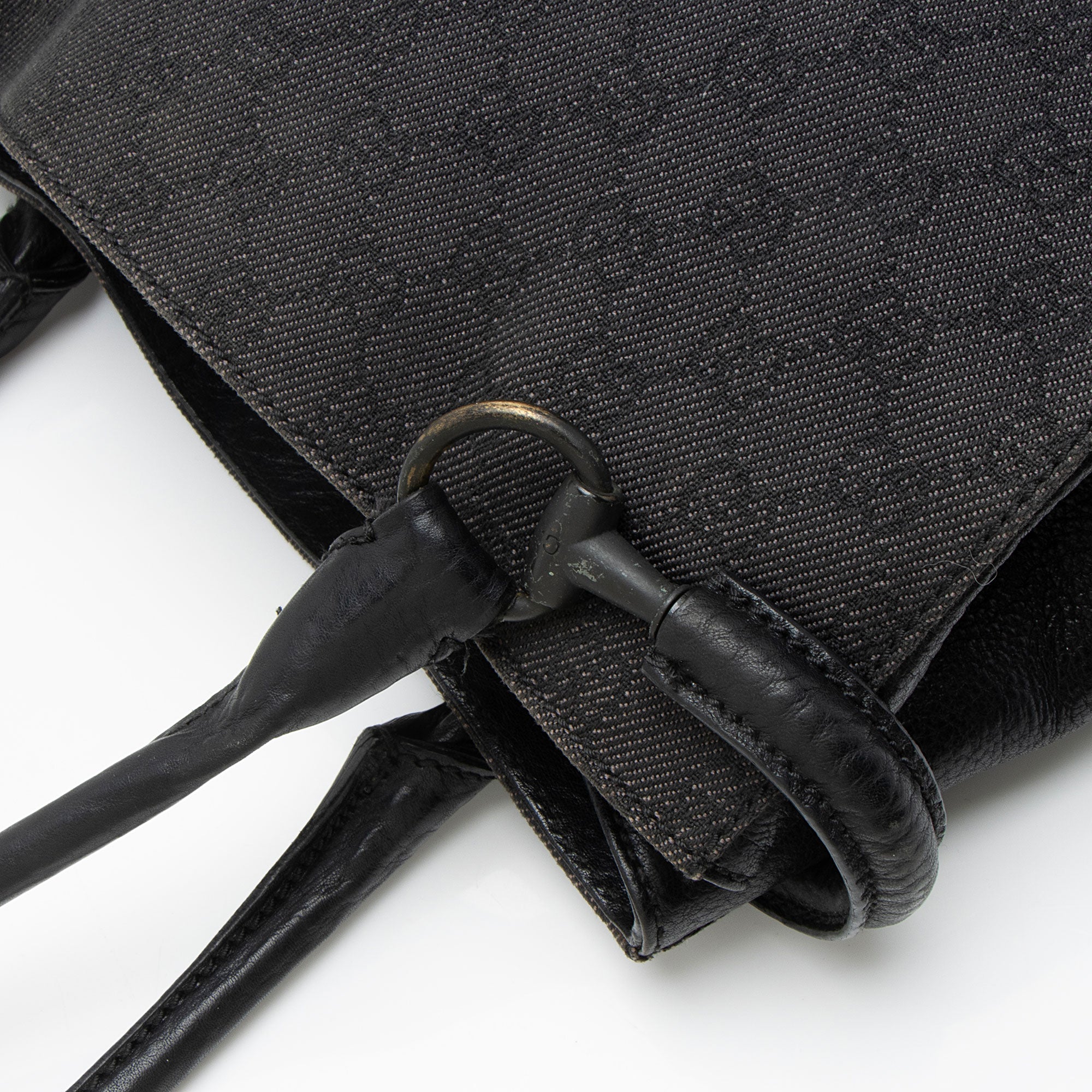 Gucci GG Denim Leather Square Tote