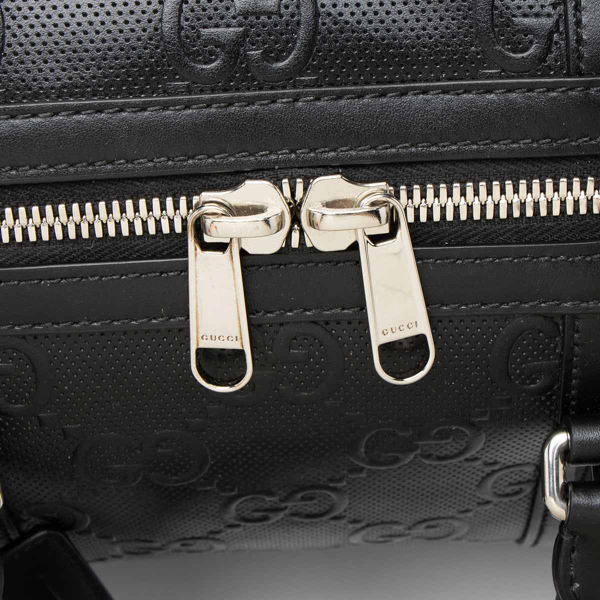Gucci GG Embossed Leather Medium Boston Duffle