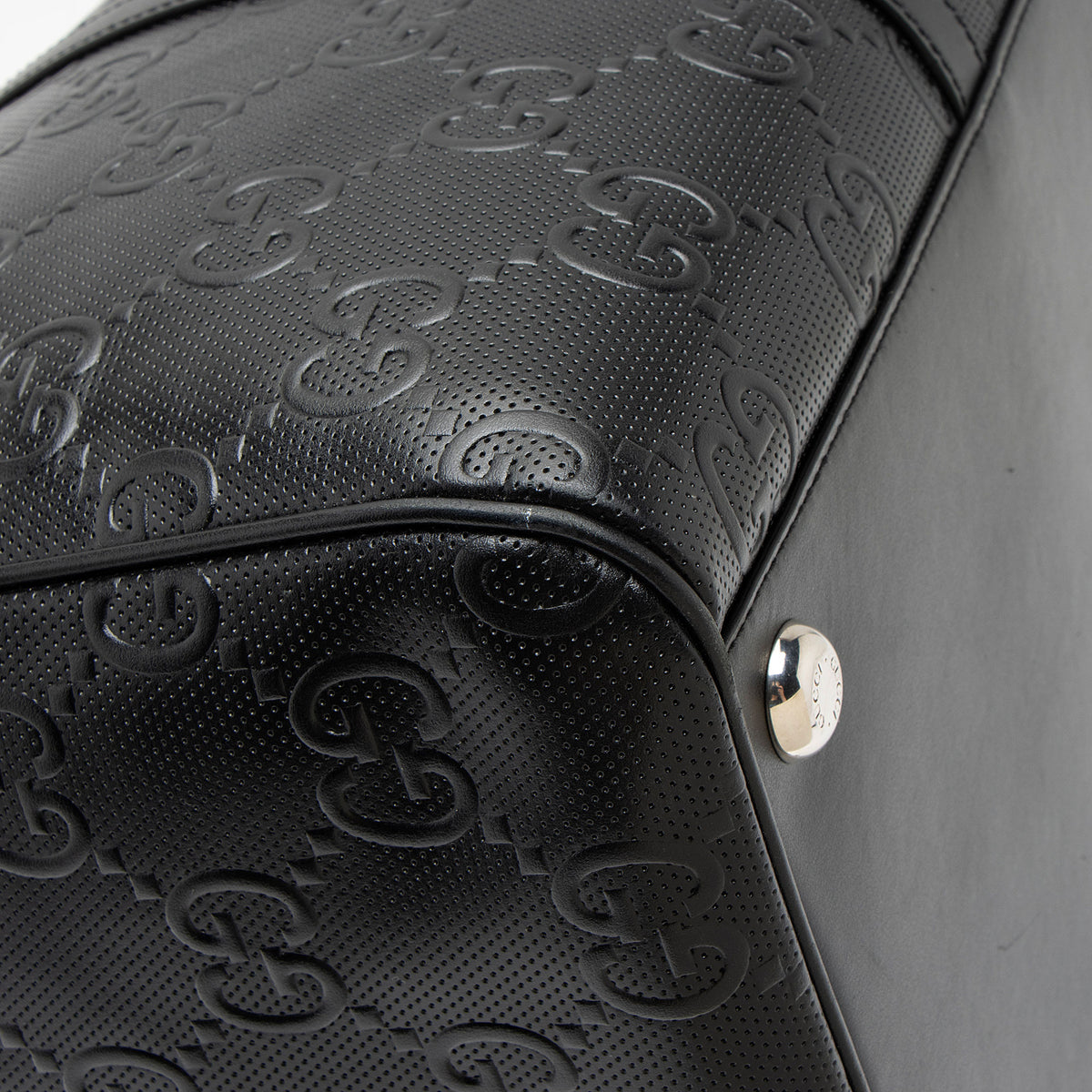 Gucci GG Embossed Leather Medium Boston Duffle