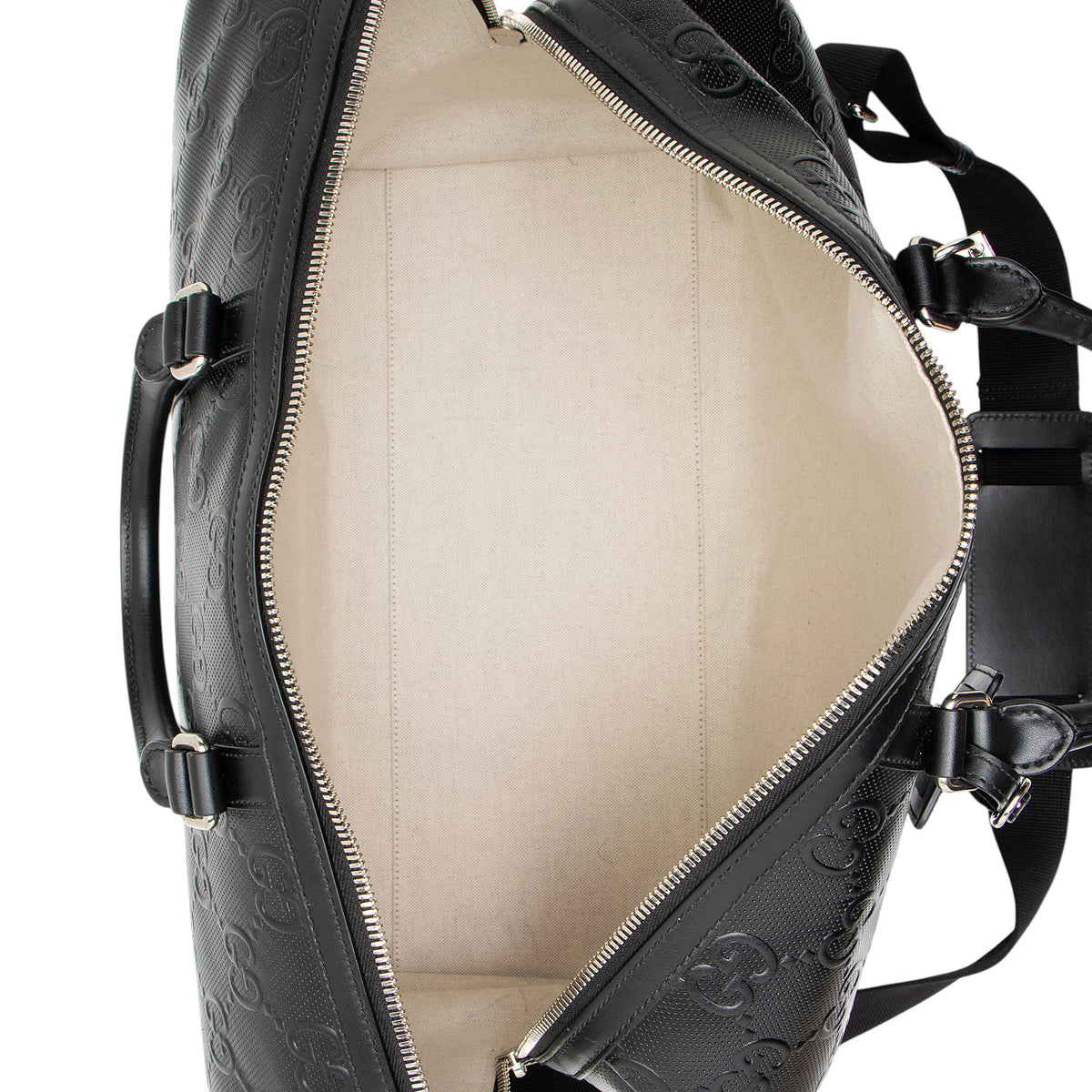Gucci GG Embossed Leather Medium Boston Duffle
