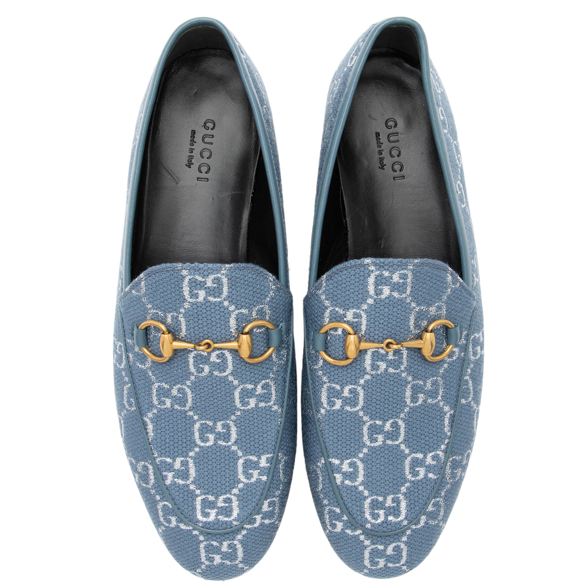 Gucci GG Canvas Horsebit Jordaan Loafers - Size 7 / 37 (SHF-WX1aiF)