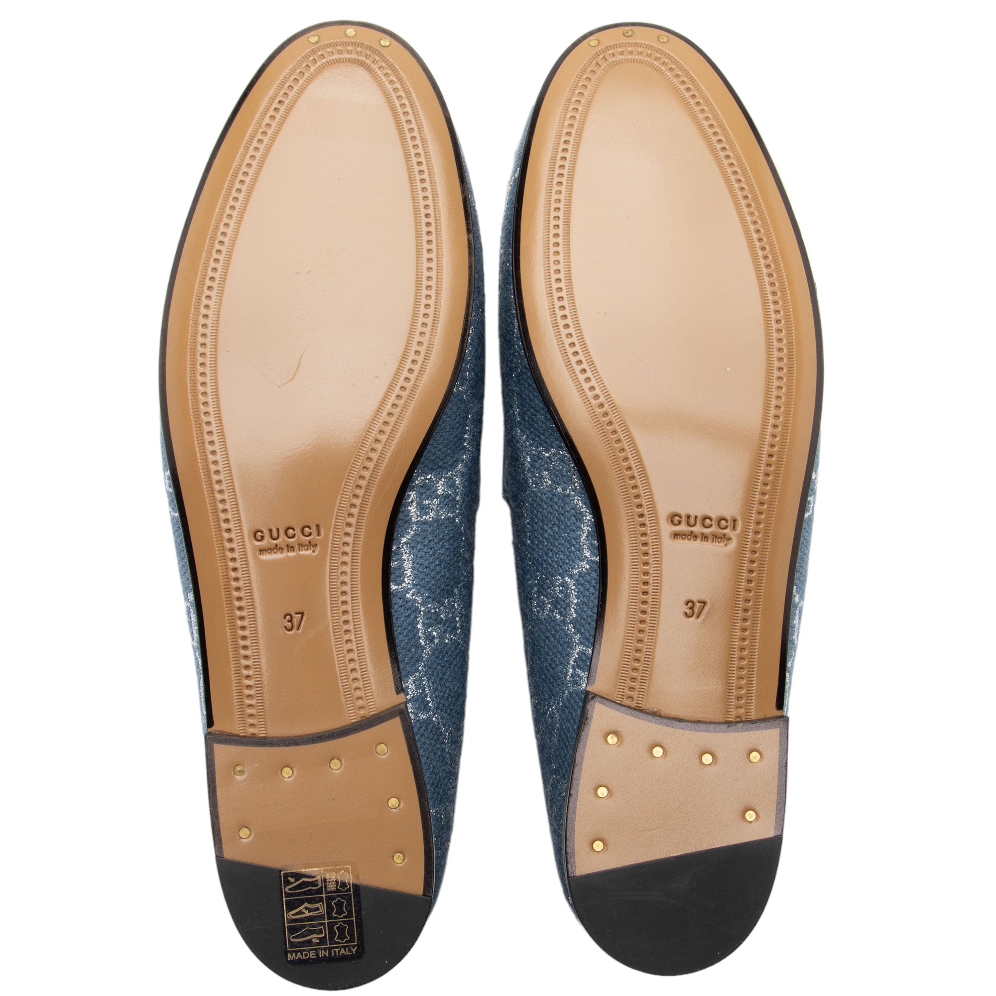 Gucci GG Canvas Horsebit Jordaan Loafers - Size 7 / 37 (SHF-WX1aiF)