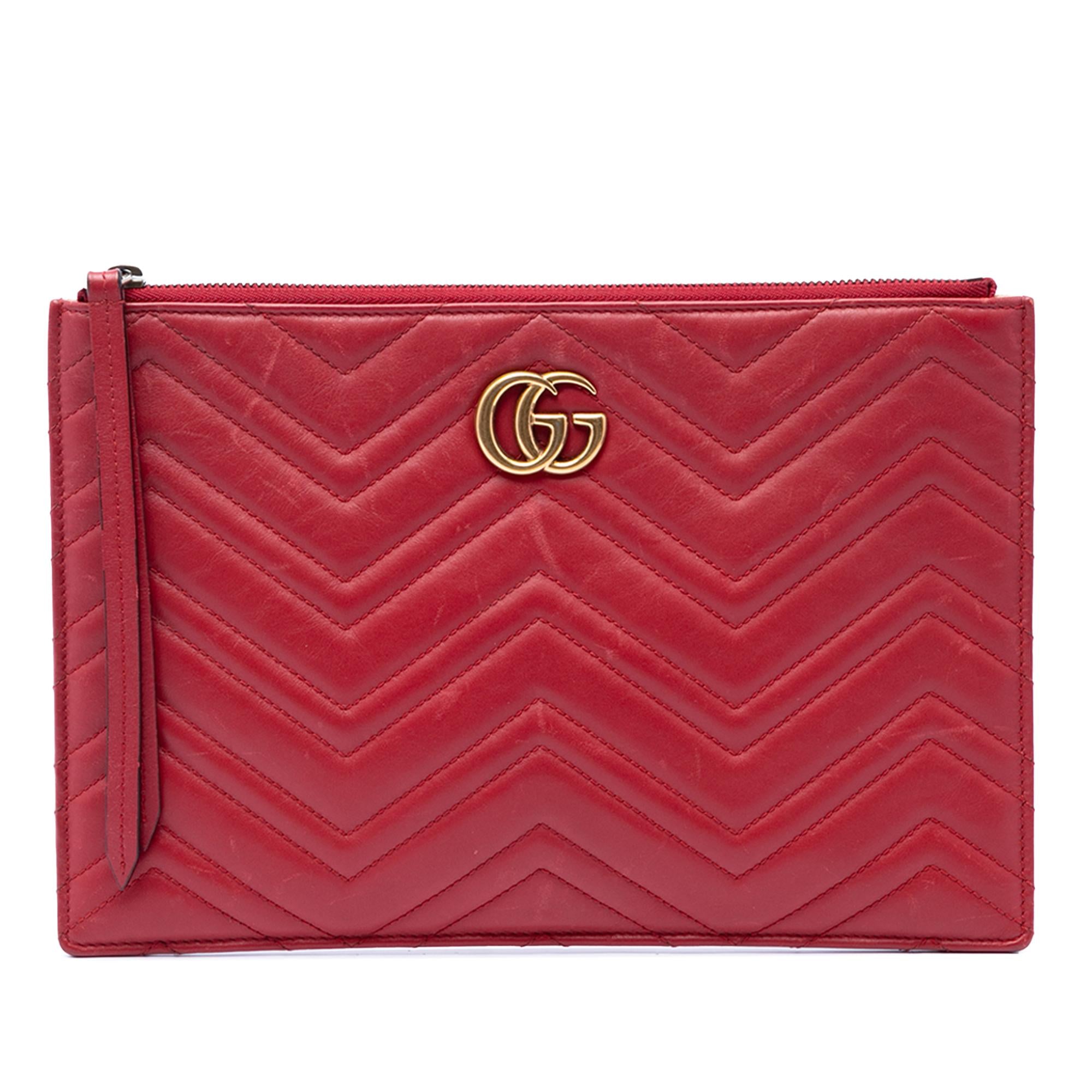 Gucci GG Marmont Matelasse Calfskin Clutch