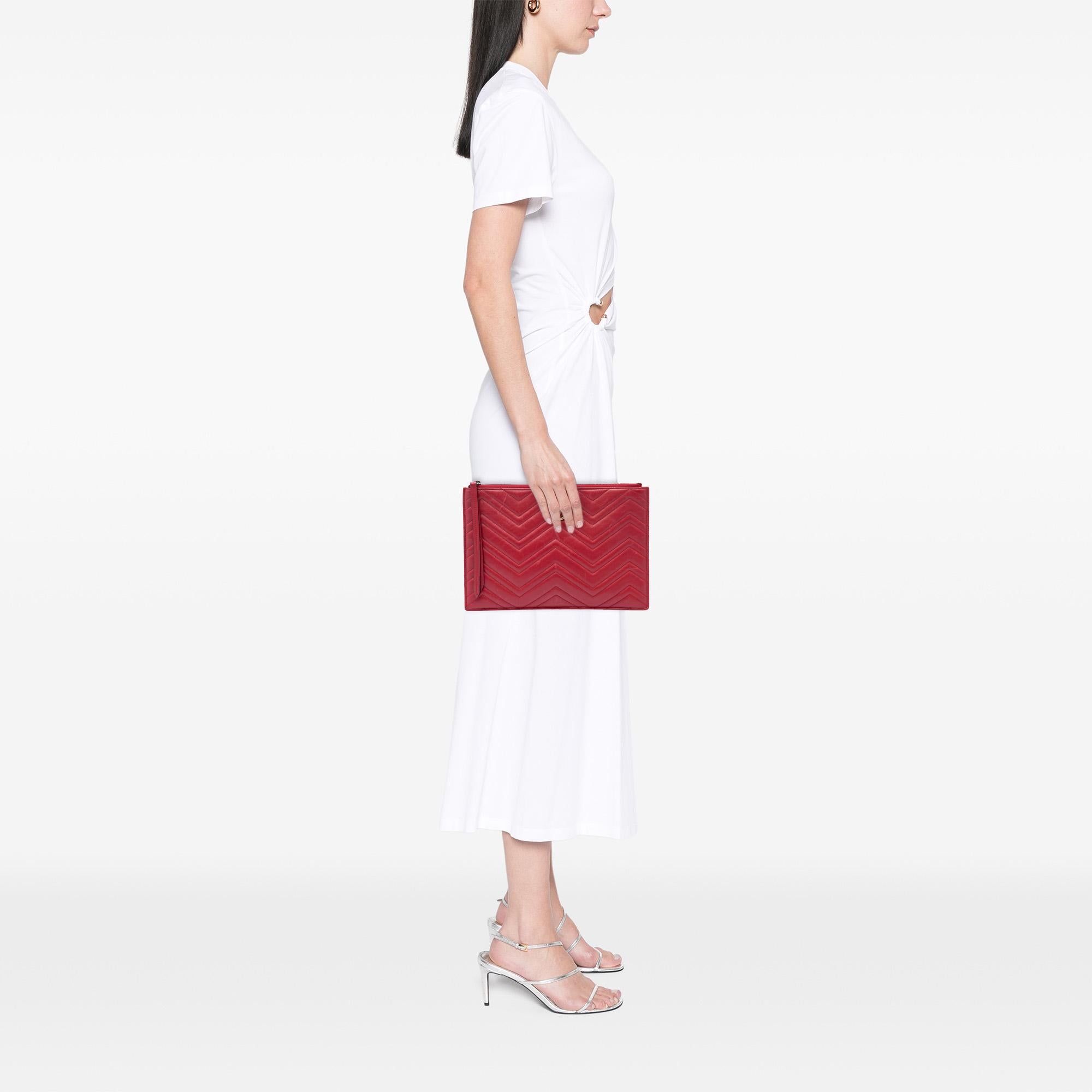 Gucci GG Marmont Matelasse Calfskin Clutch