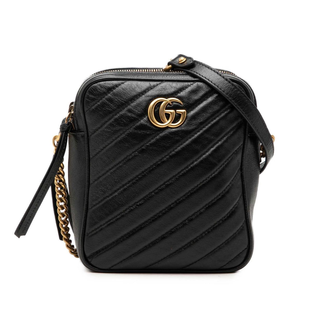 Gucci GG Marmont Matelasse Leather Double Zip Crossbody