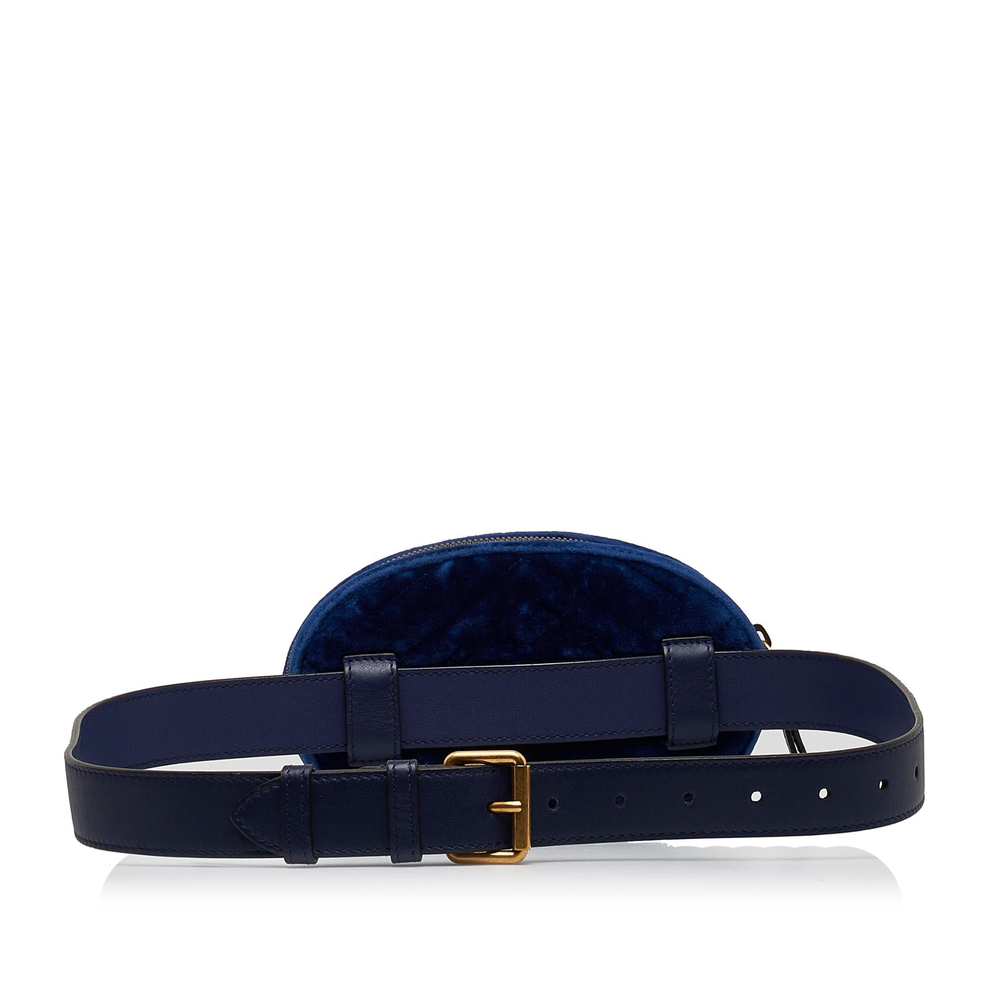 Gucci GG Marmont Matelasse Velvet Belt Bag (SHG-xCsPvM)