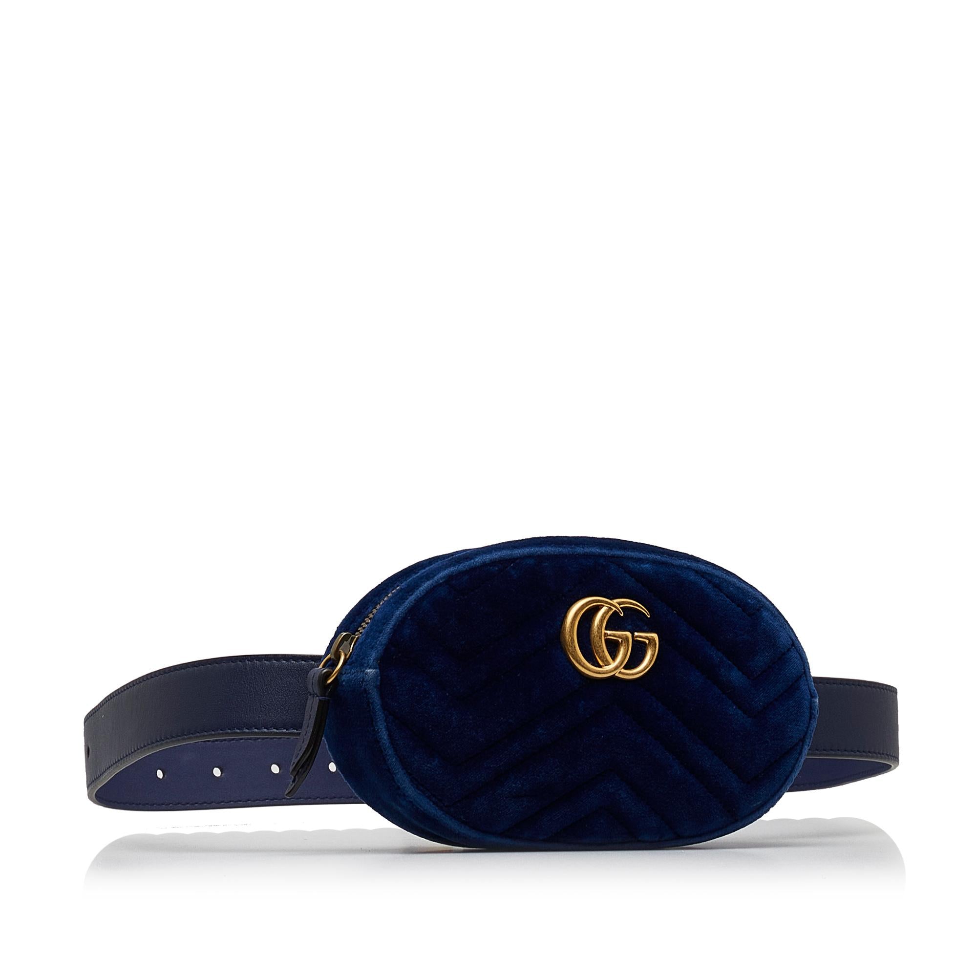 Gucci GG Marmont Matelasse Velvet Belt Bag (SHG-xCsPvM)