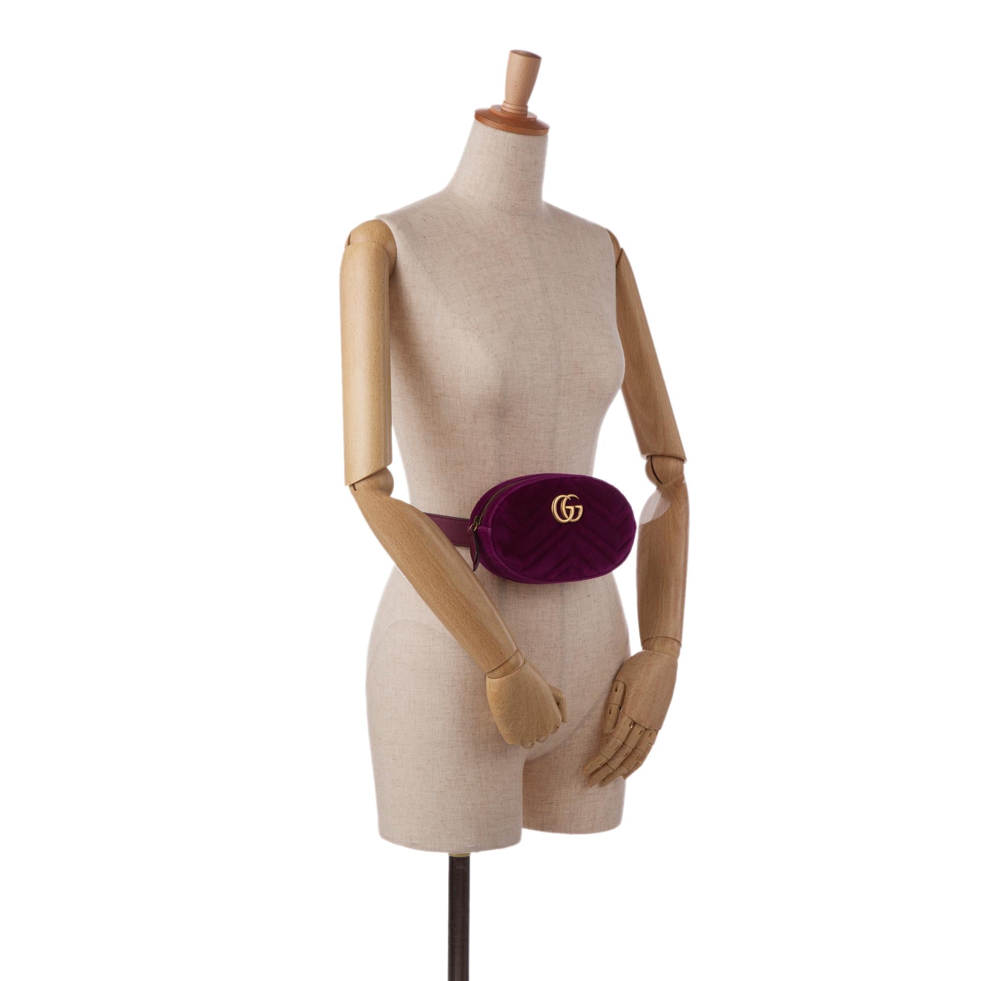 Gucci GG Marmont Velvet Belt Bag (SHG-dSDIGz)