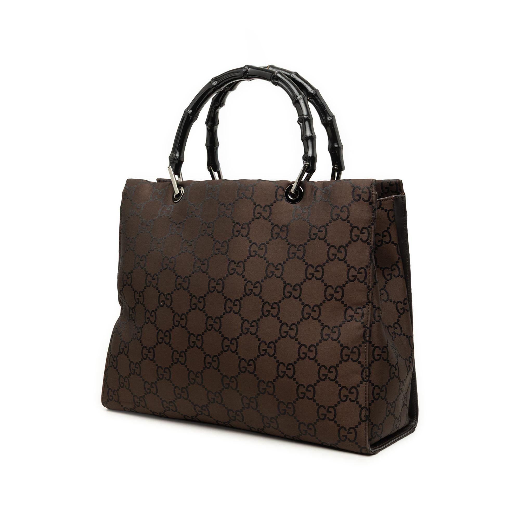 Gucci GG Nylon Bamboo Handbag