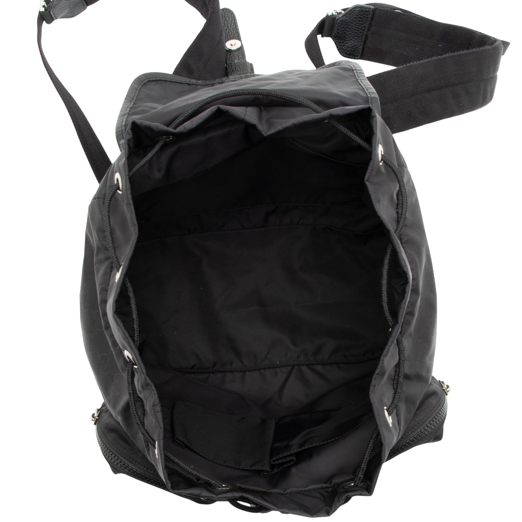 Gucci GG Nylon Buckle Double Pocket Backpack