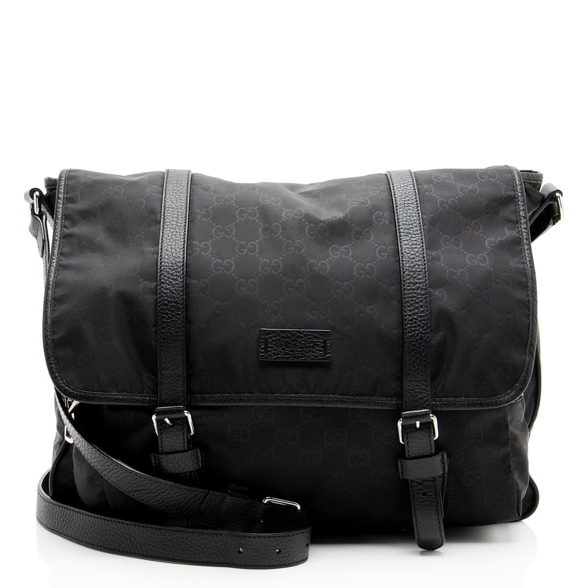 Gucci GG Nylon Double Buckle Messenger