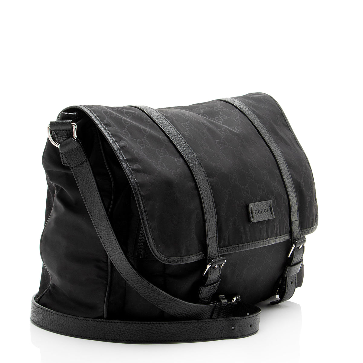 Gucci GG Nylon Double Buckle Messenger