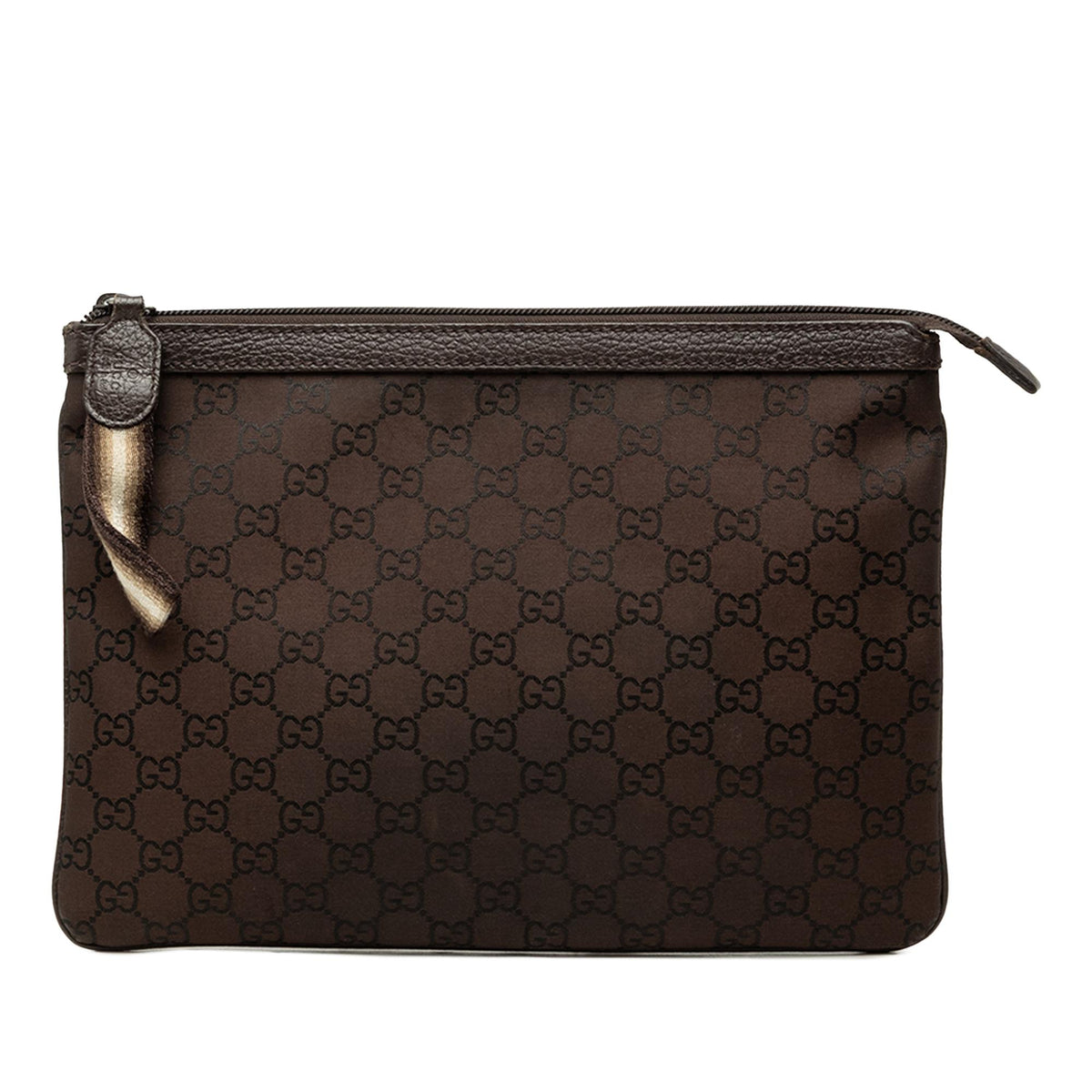 Gucci GG Nylon Top Zip Clutch