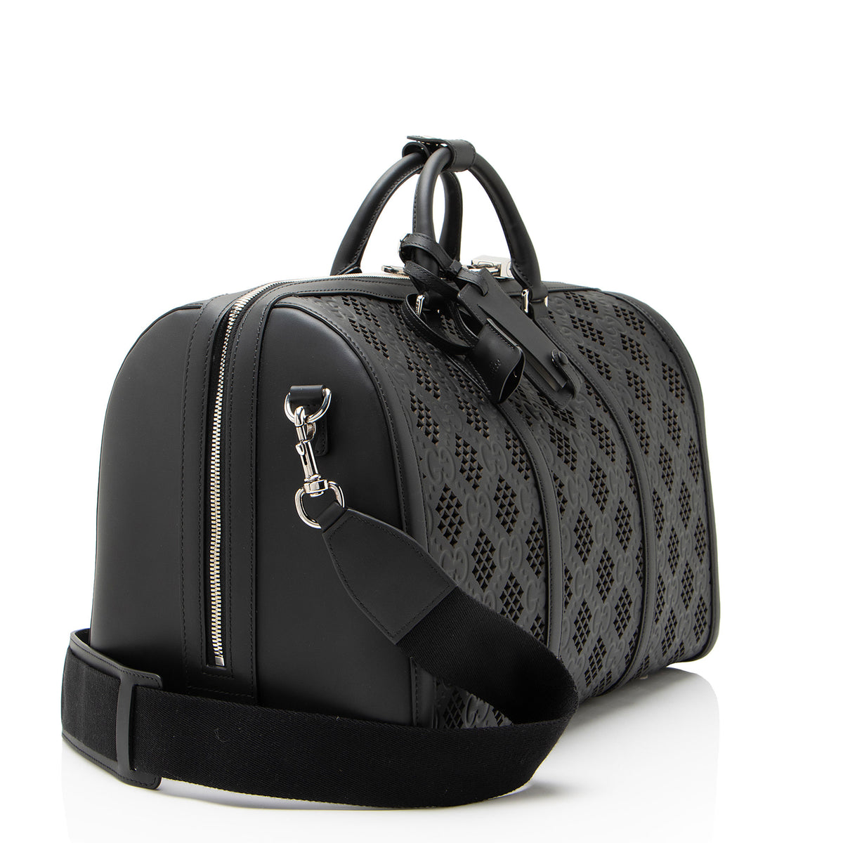 Gucci Perforated GG Embossed Leather Medium Duffle