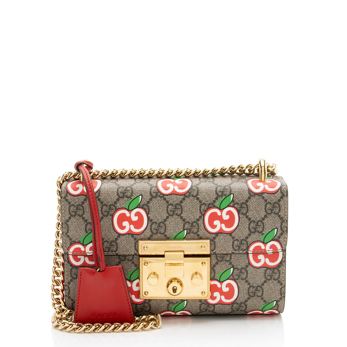 Gucci GG Supreme Apple Padlock Small Shoulder Bag