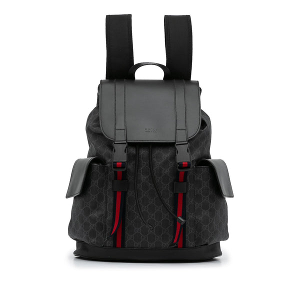 Supreme Logo Canvas Backpack - Black