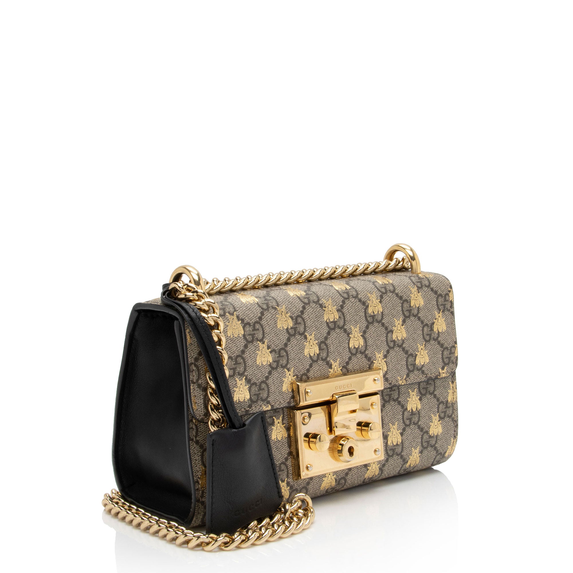 Gucci GG Supreme Bee Padlock Small Shoulder Bag (SHF-3QPOYF)