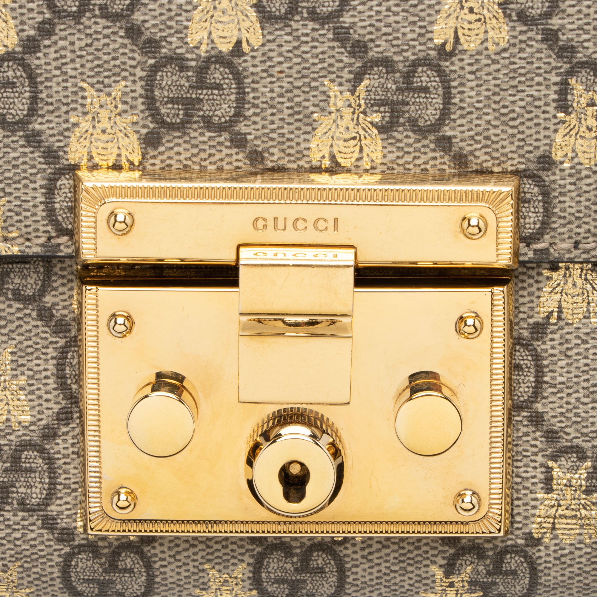 Gucci GG Supreme Bee Padlock Small Shoulder Bag