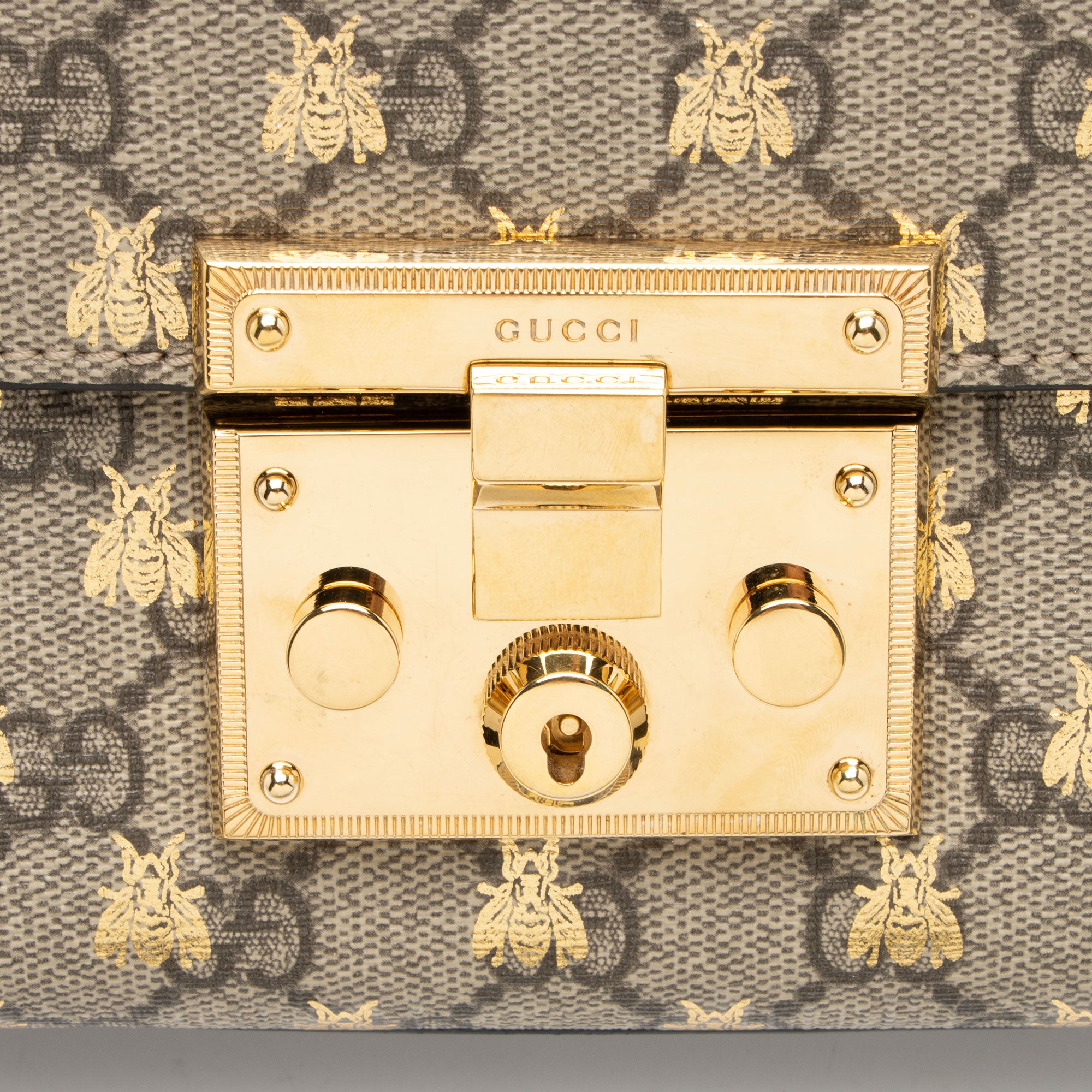 Gucci GG Supreme Bee Padlock Small Shoulder Bag