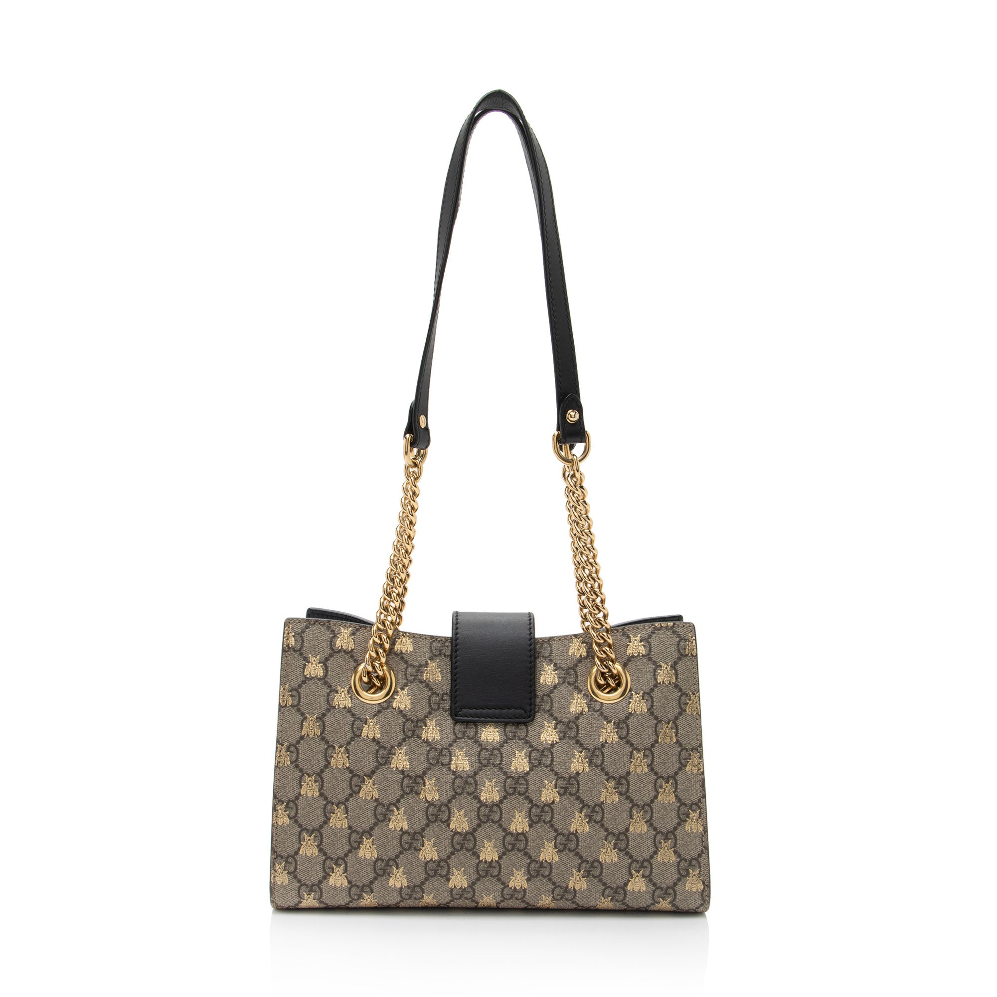 Gucci GG Supreme Bees Padlock Small Shoulder Bag (SHF-GLVNfB)