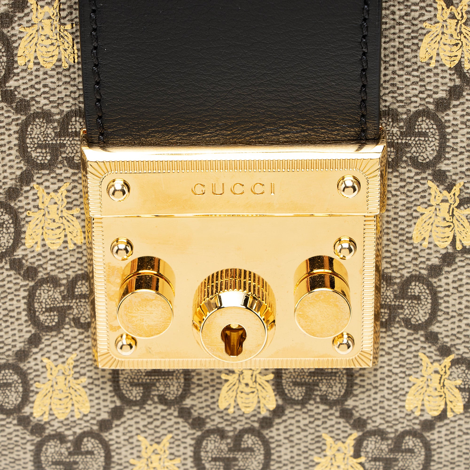 Gucci GG Supreme Bees Padlock Small Tote