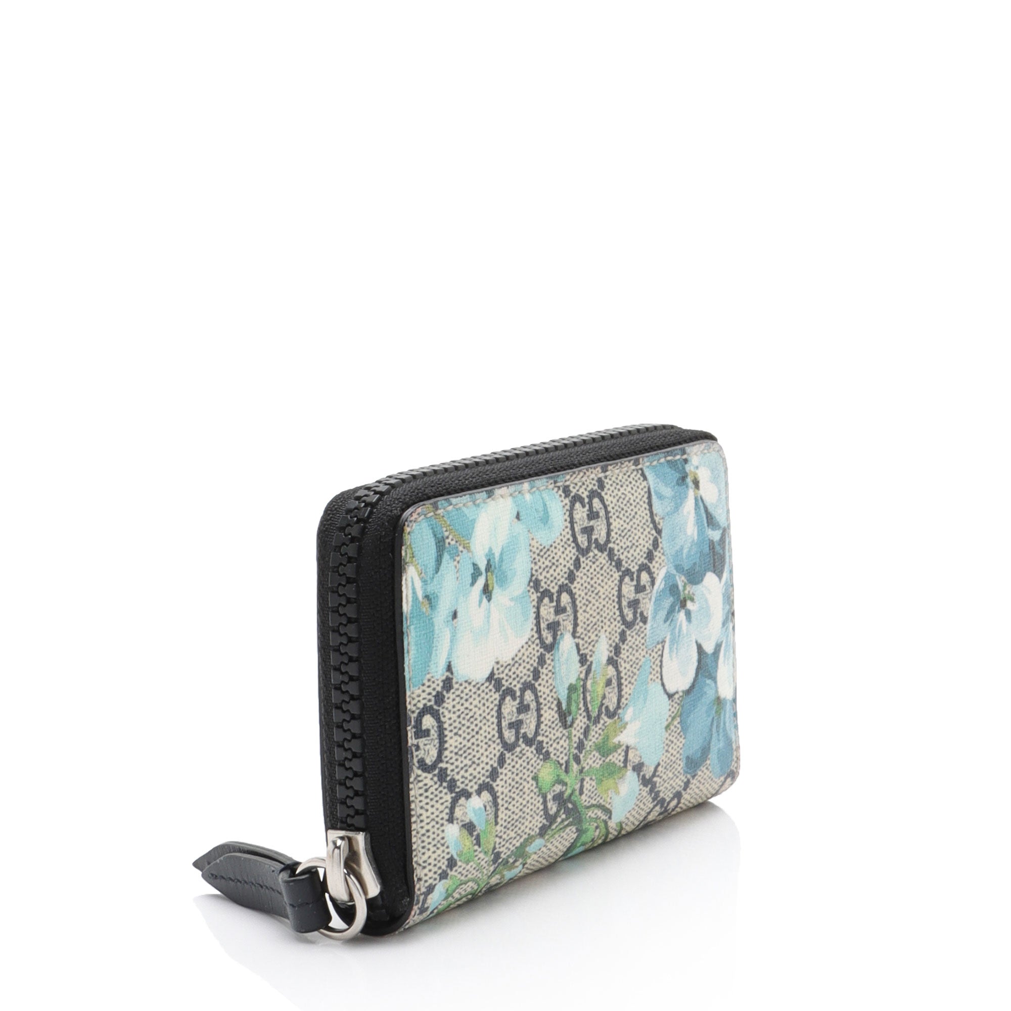 Gucci GG Supreme Blooms Zip Around Card Case