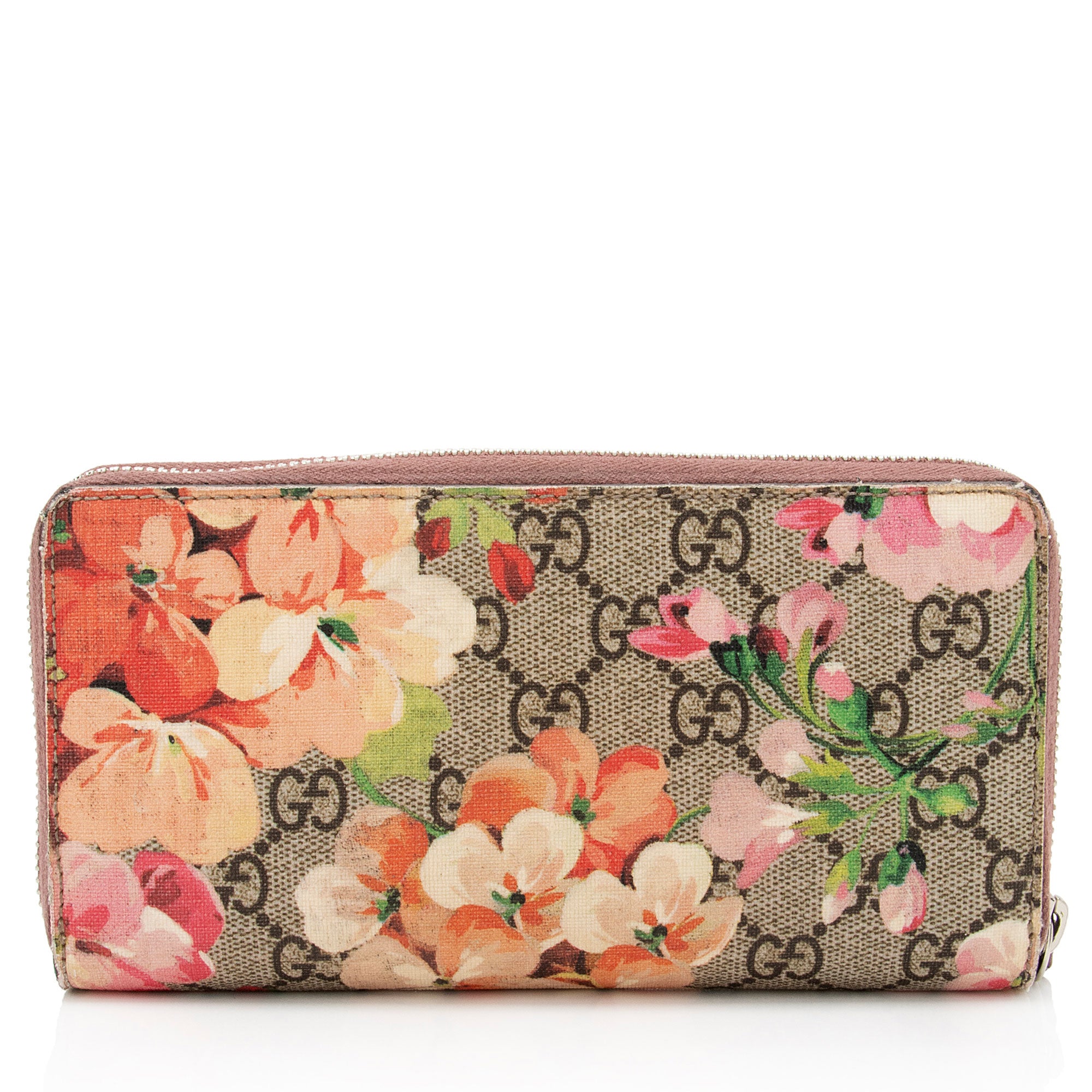 Gucci GG Supreme Blooms Zip Around Wallet (SHF-8w1PQp)