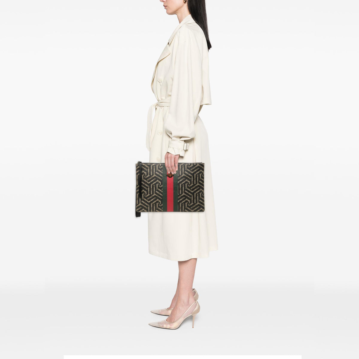 Gucci GG Supreme Caleido Web Bee Clutch