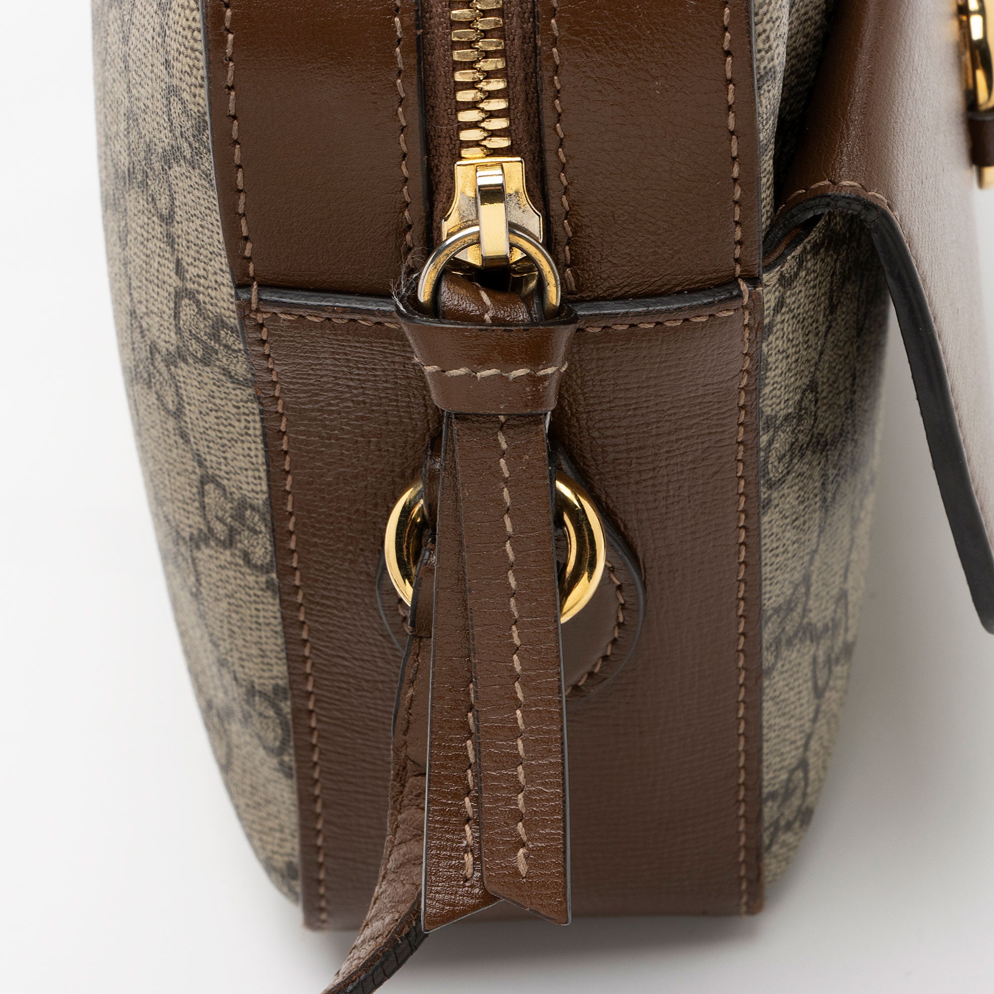 Gucci GG Supreme Calfskin Horsebit 1955 Small Shoulder Bag (SHF-EumYCS)