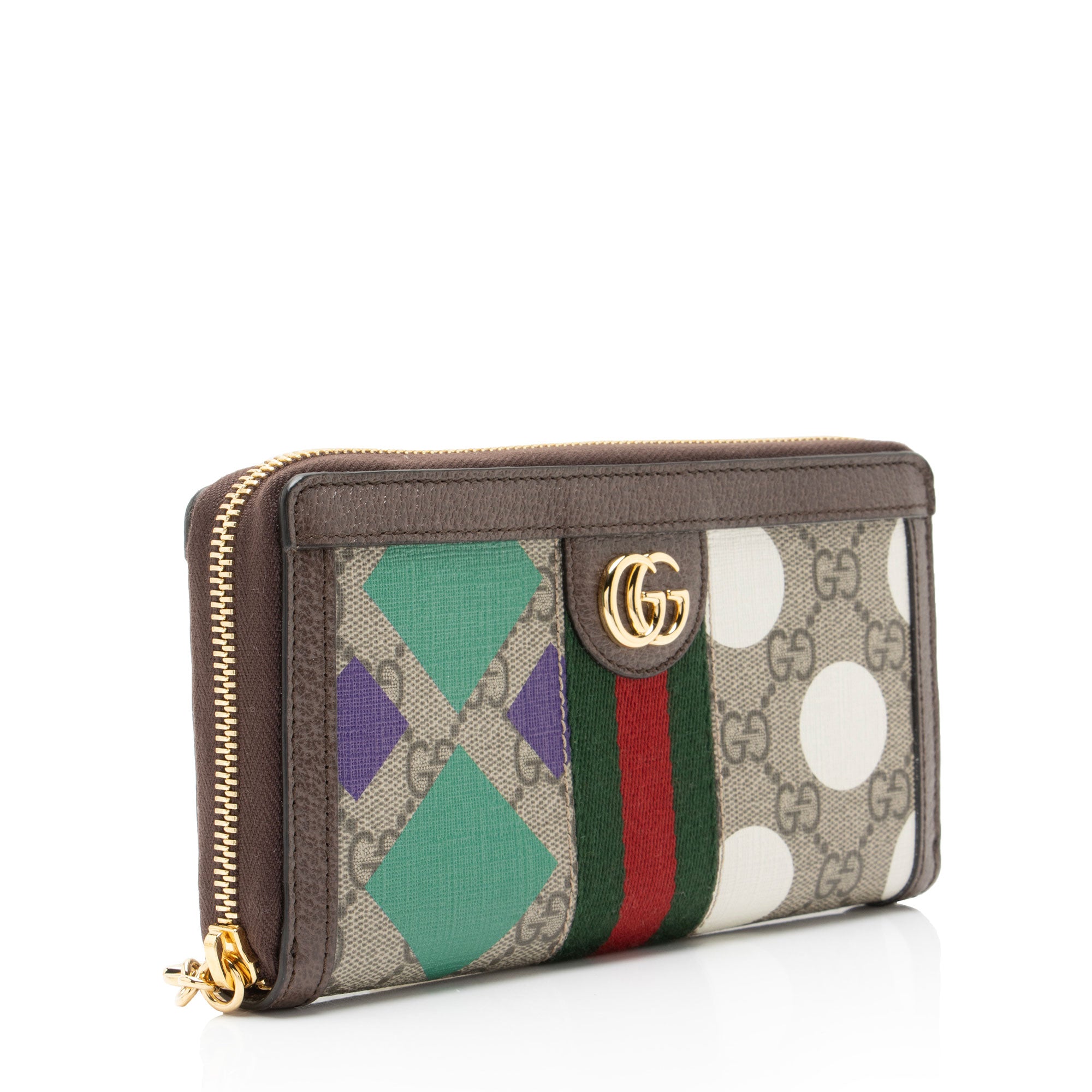 Gucci GG Supreme Centum Ophidia Zip Around Wallet