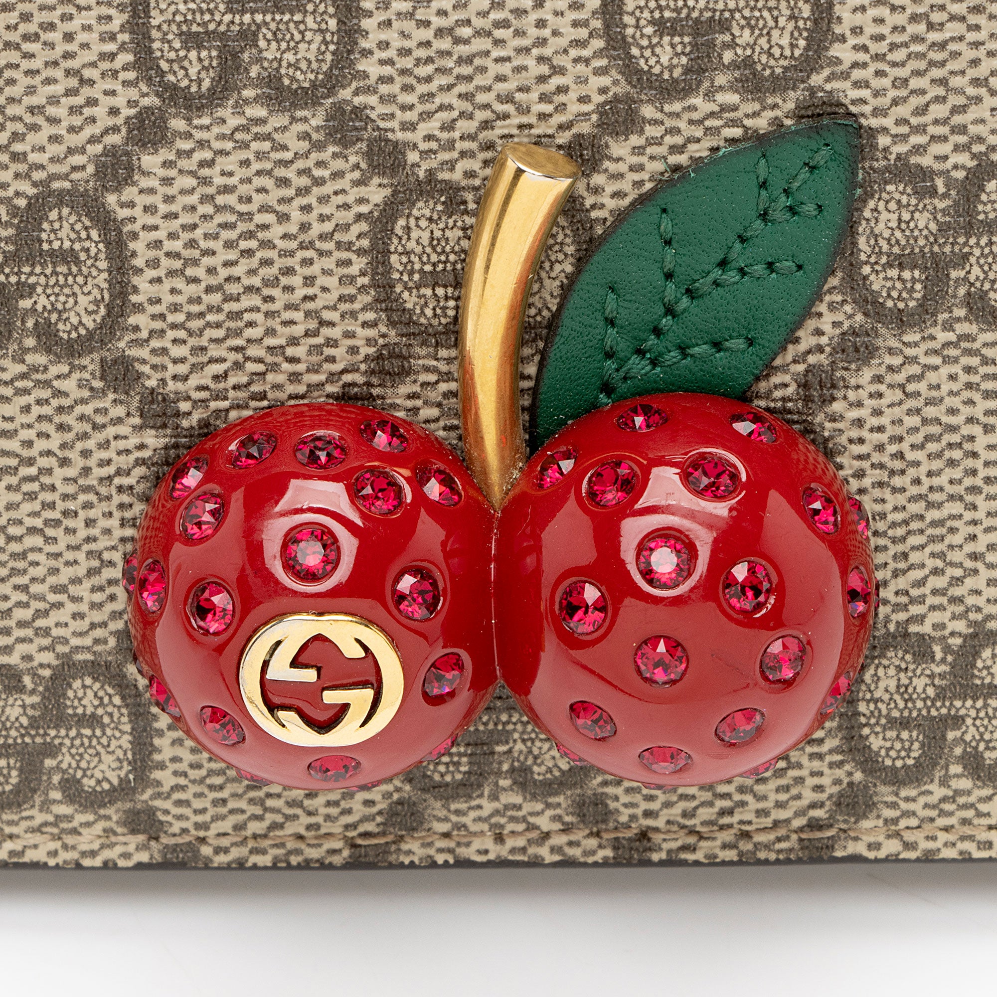 Gucci GG Supreme Cherry Compact Wallet