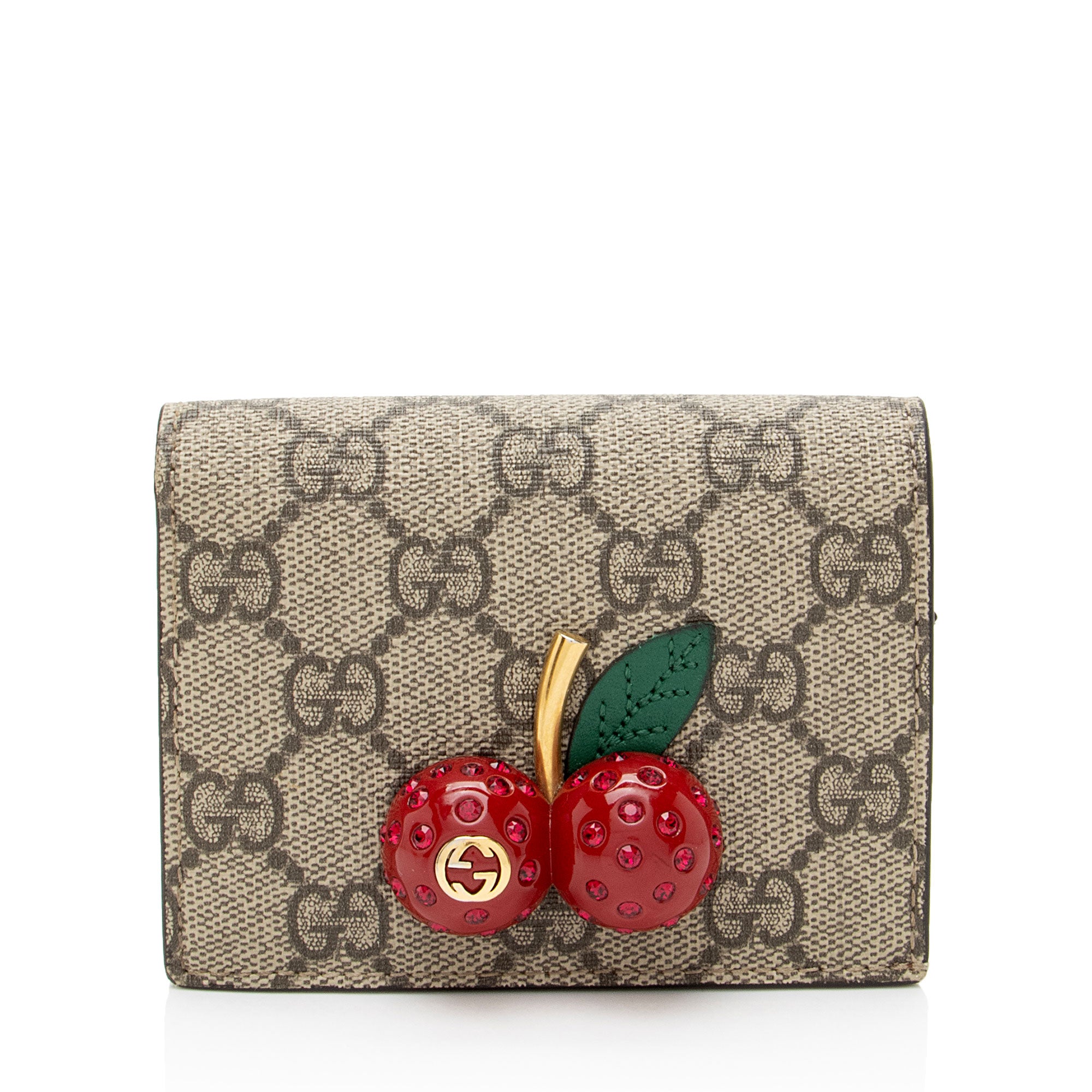 Gucci GG Supreme Cherry Compact Wallet