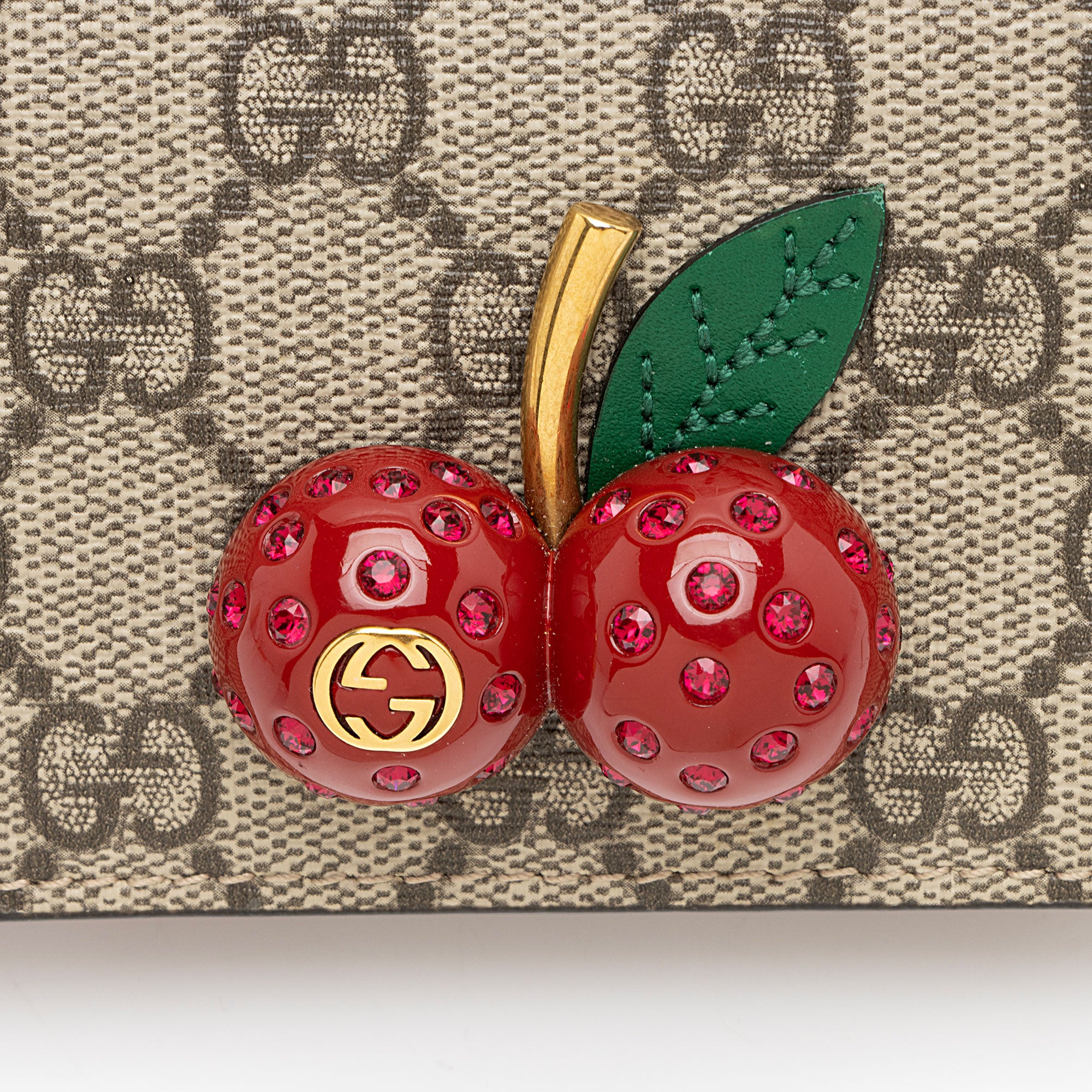 Gucci GG Supreme Cherry Compact Wallet