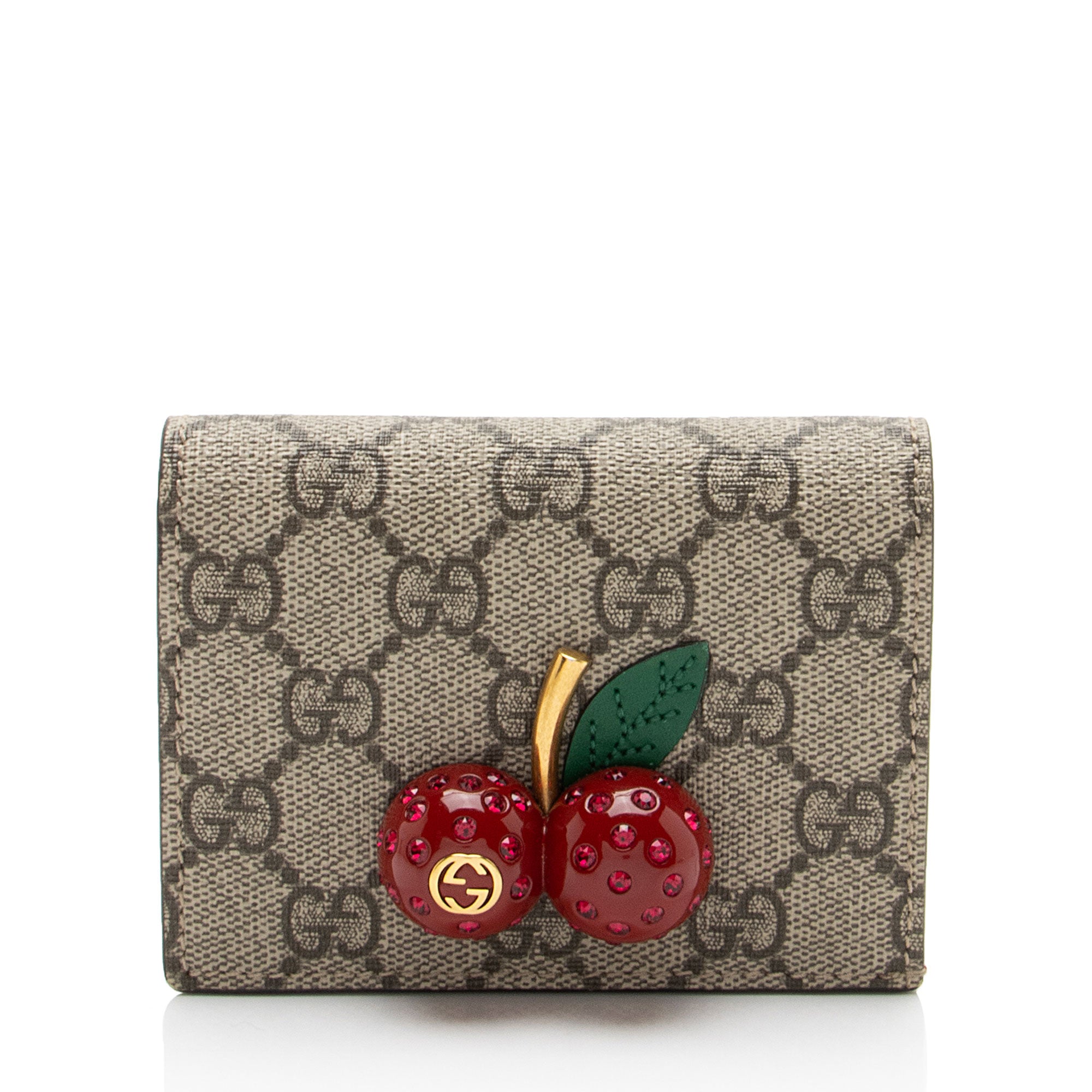 Gucci GG Supreme Cherry Compact Wallet